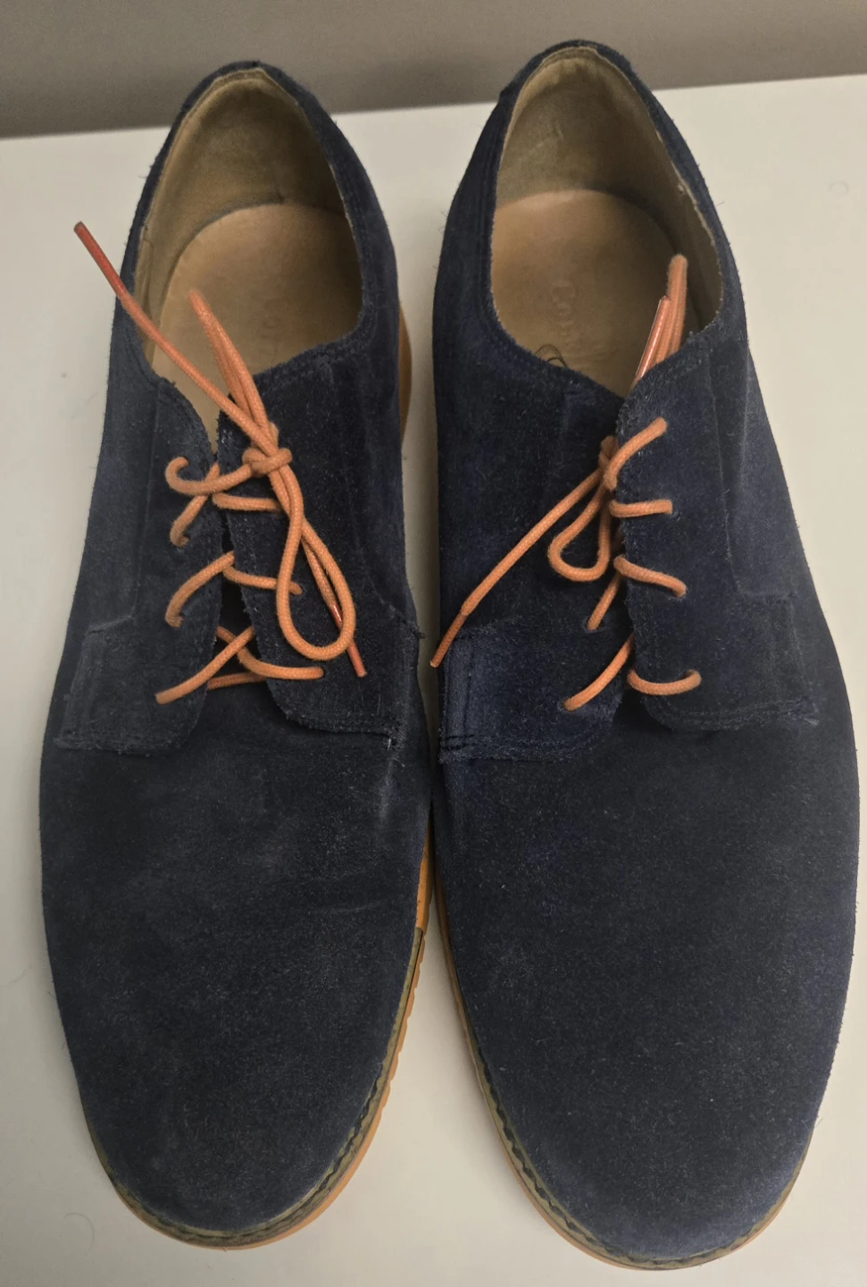 Men's Blue Suede Oxford Shoes. Cole Haan. Size 13.