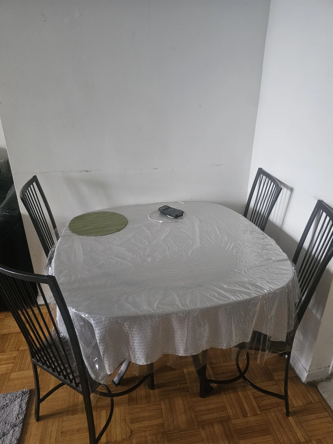 Glass Top Dining Set with 4 Chairs