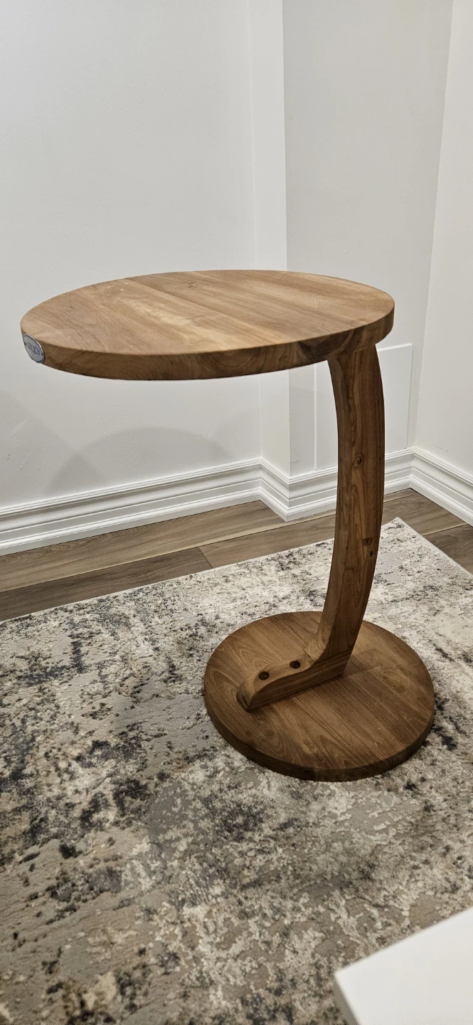 Stylish Wood Curved Side Table ONLY for $45