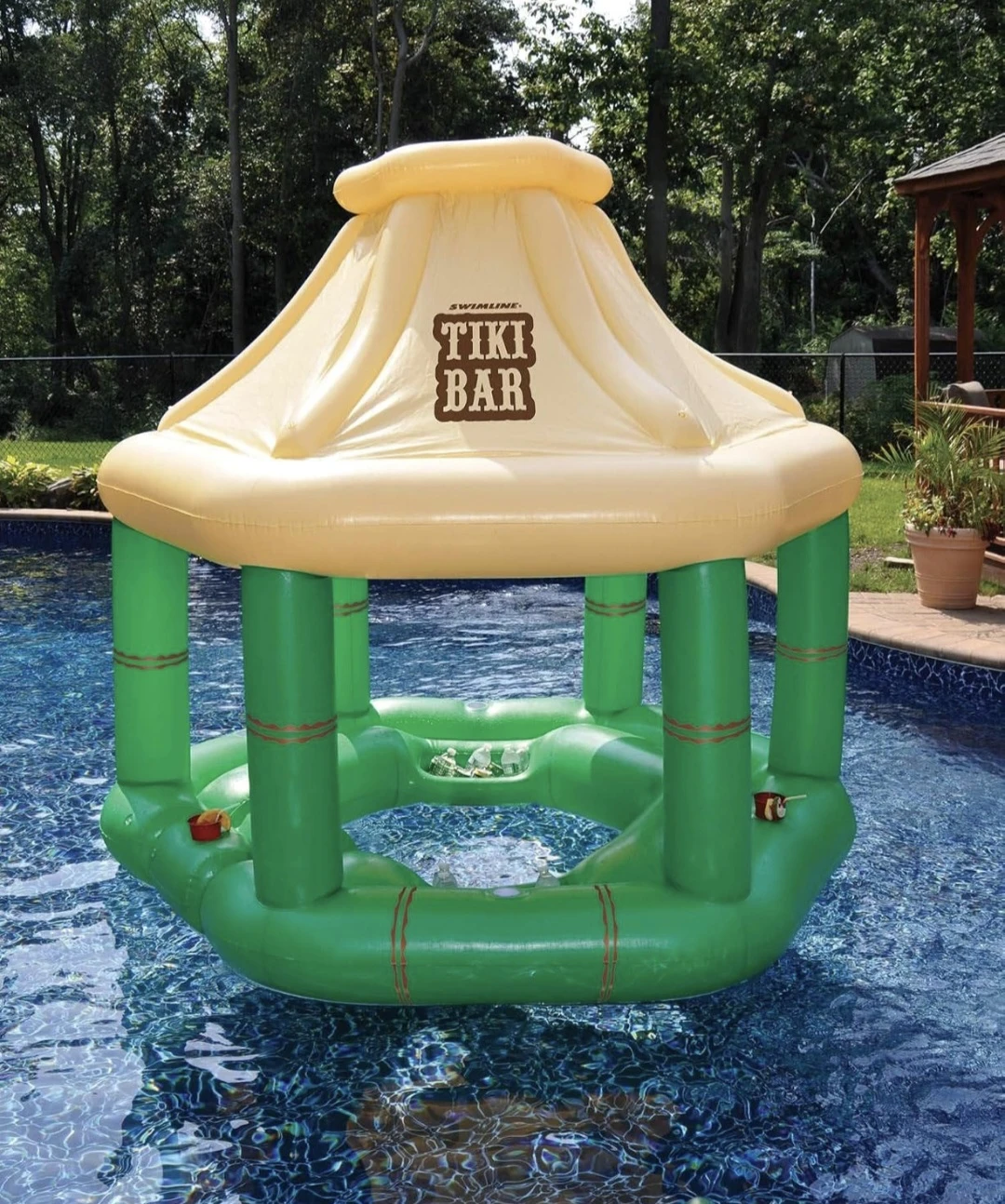 New Swimline Floating Tiki Bar Pool Float - Green