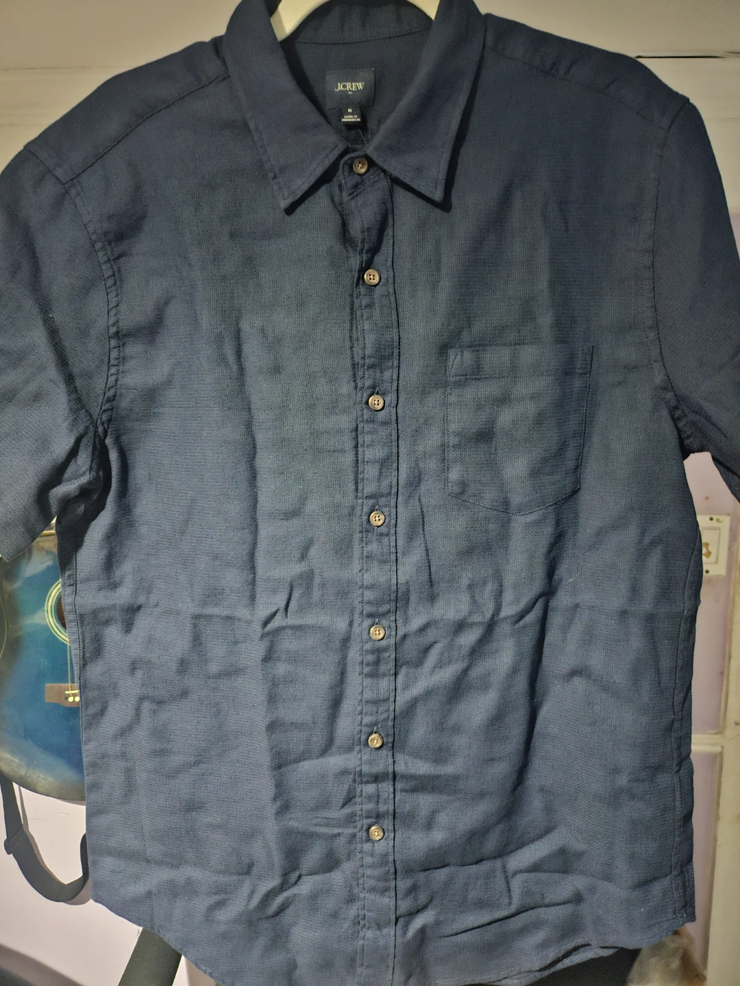 J. Crew Men's Navy Short Sleeve Button-Up Shirt Size M - photo 2