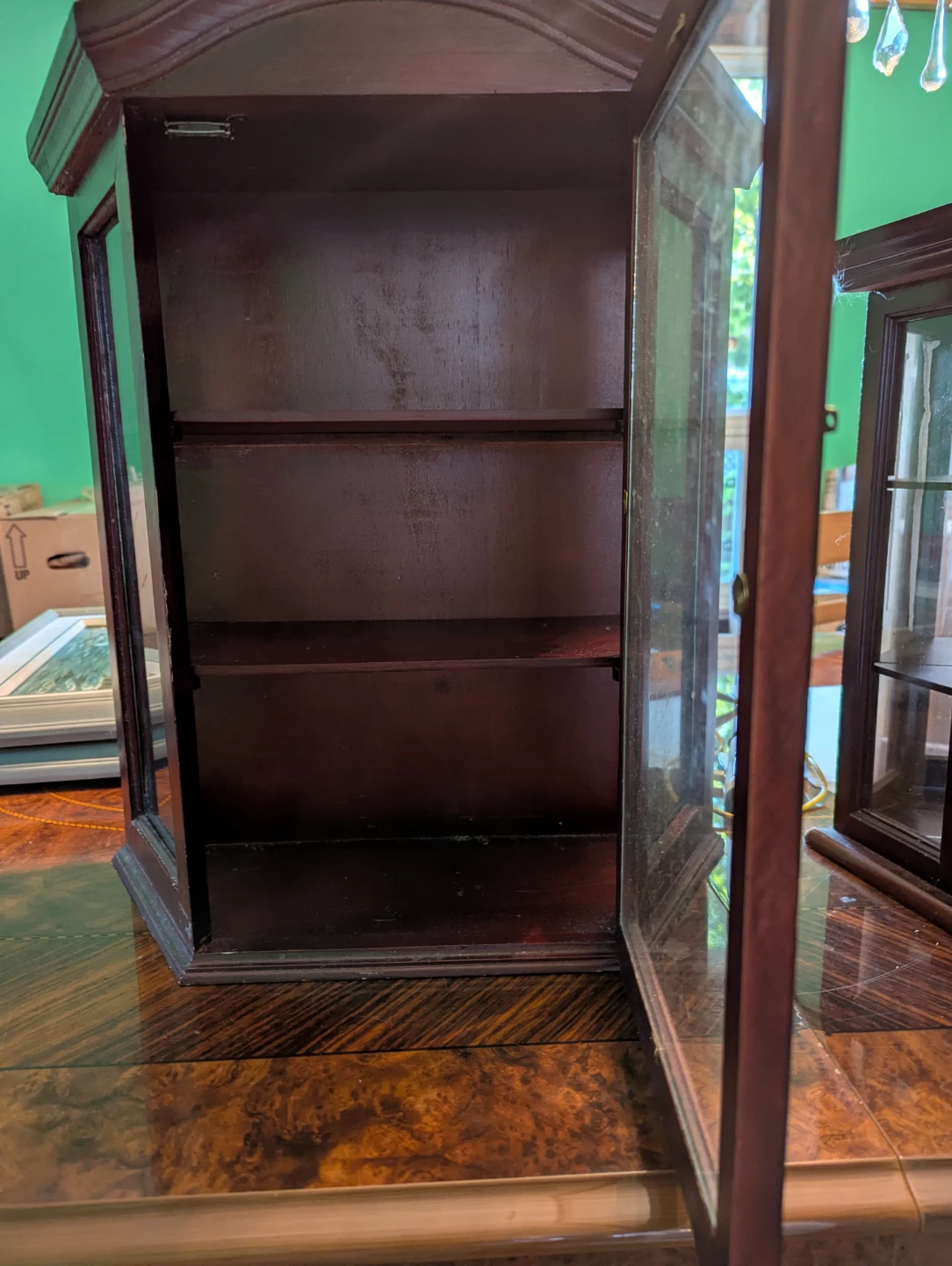 Wooden Display Cabinet with Glass Doors