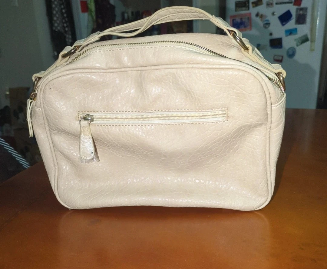Light Beige Handbag with Striped Lining - photo 2