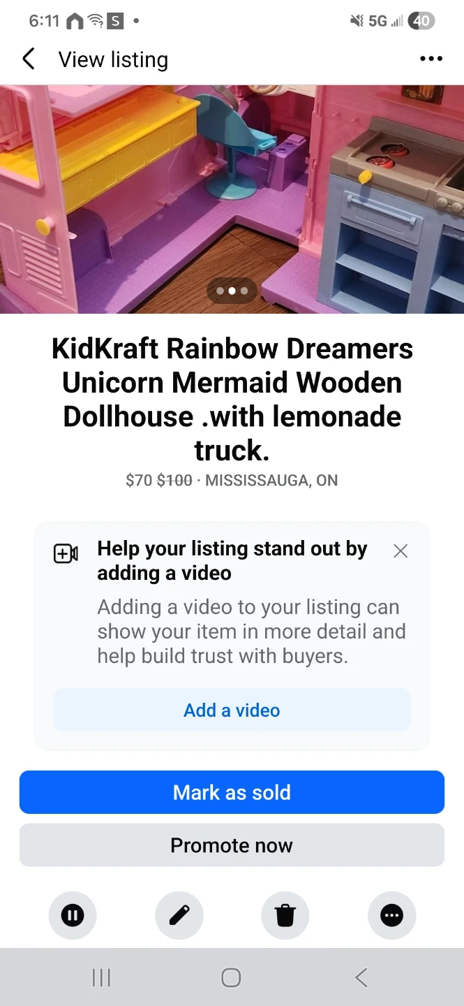 KidKraft qDreamers Mermaid Wooden Dollhouse with Lemonade Truck - photo 2