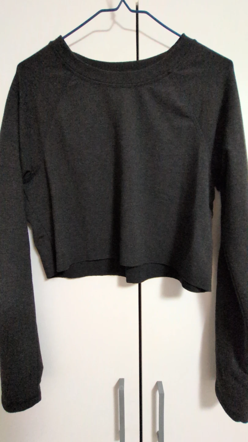 🪷Black Cropped Sweatshirt