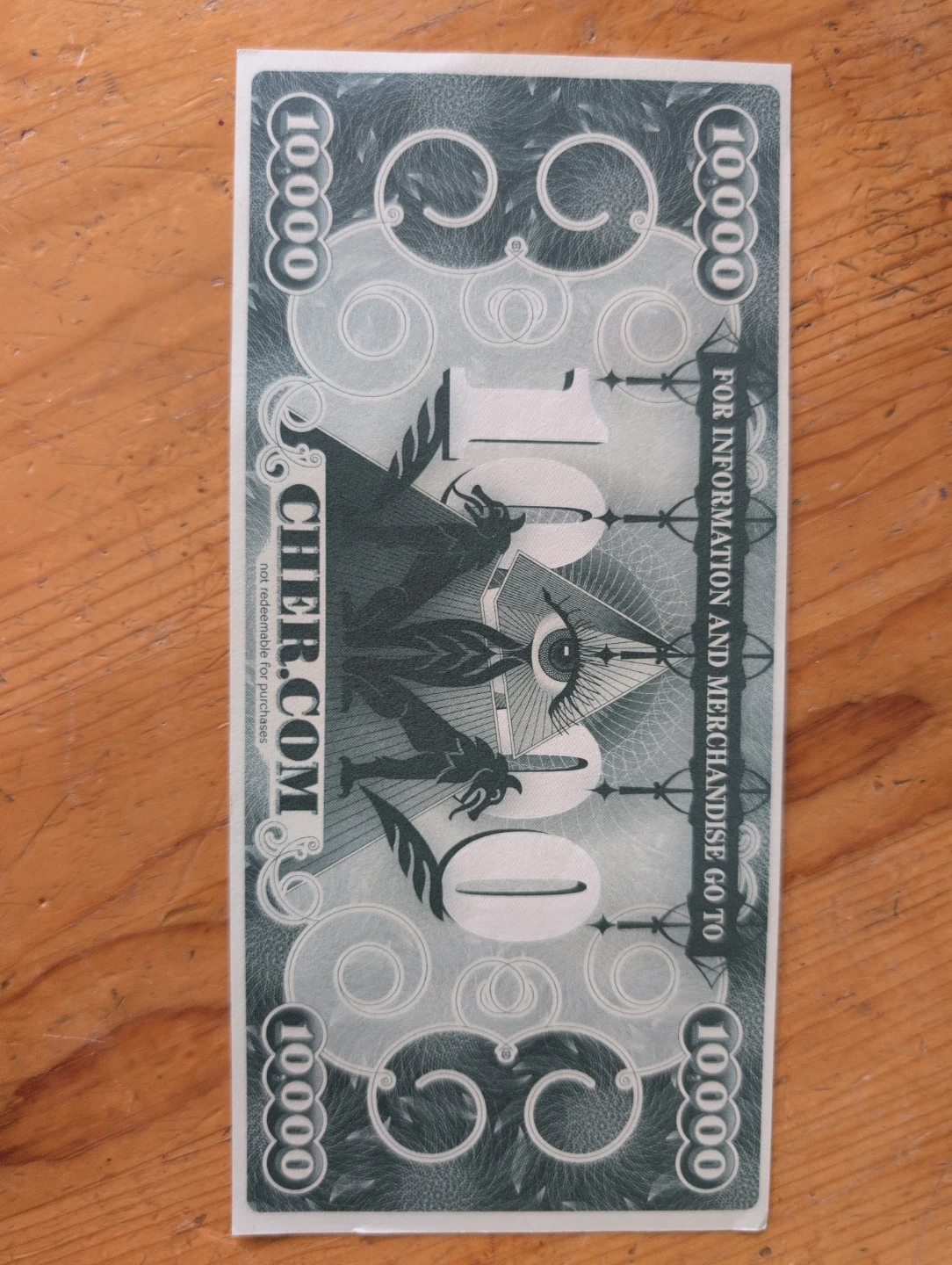 The United Fans of Cher 10,000 Cher Dollars Bills - photo 2