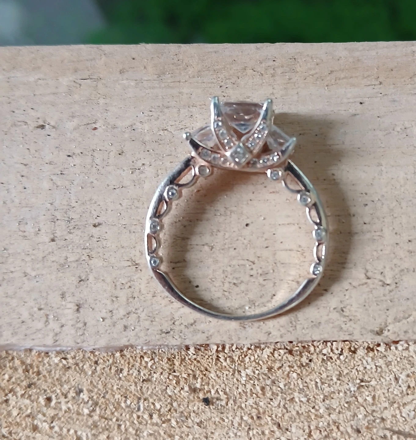 Sterling Silver 925 Princess Cut Engagement Ring - photo 2