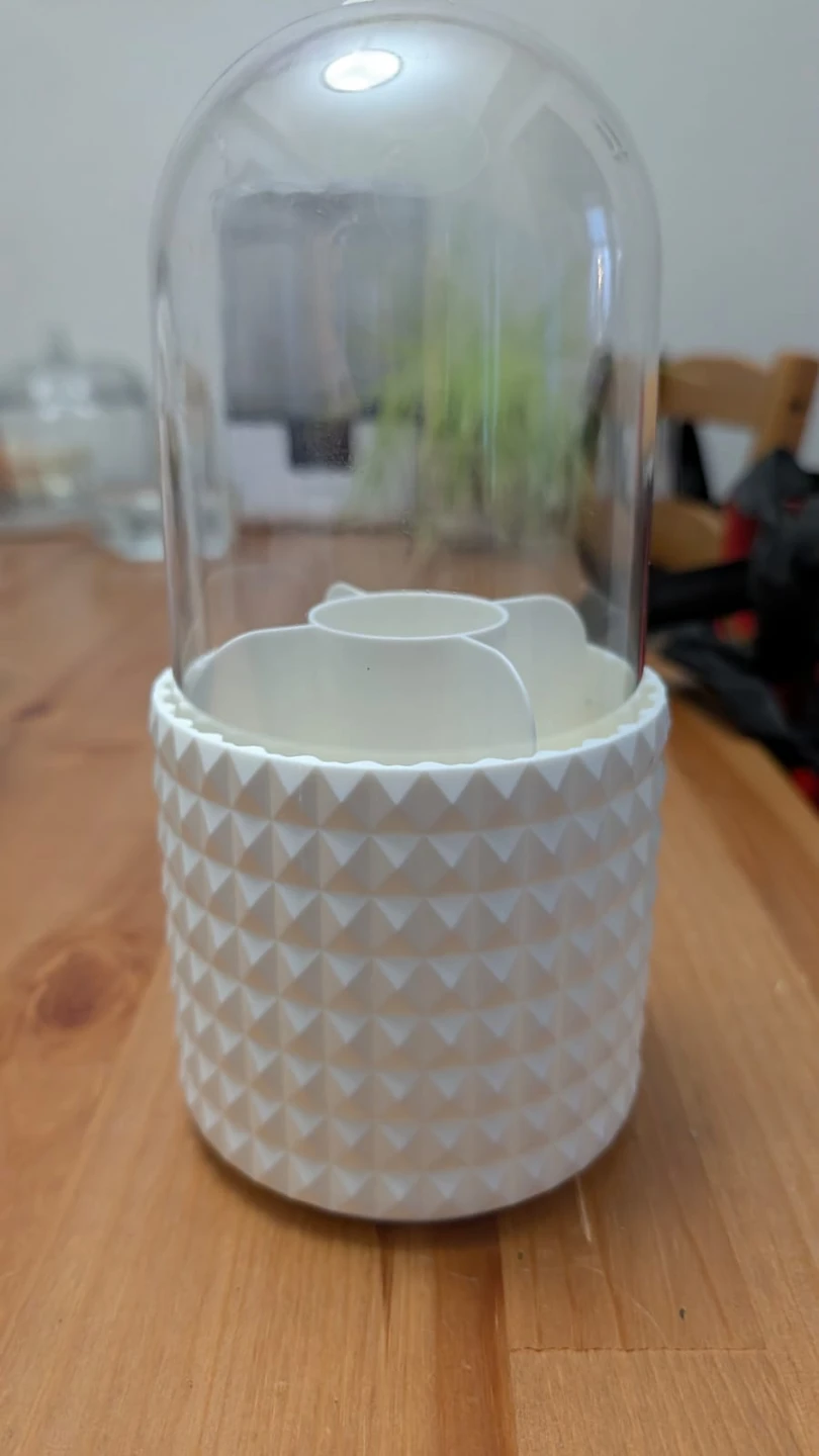 White  Jar with Glass Dome for cosmetic brushes