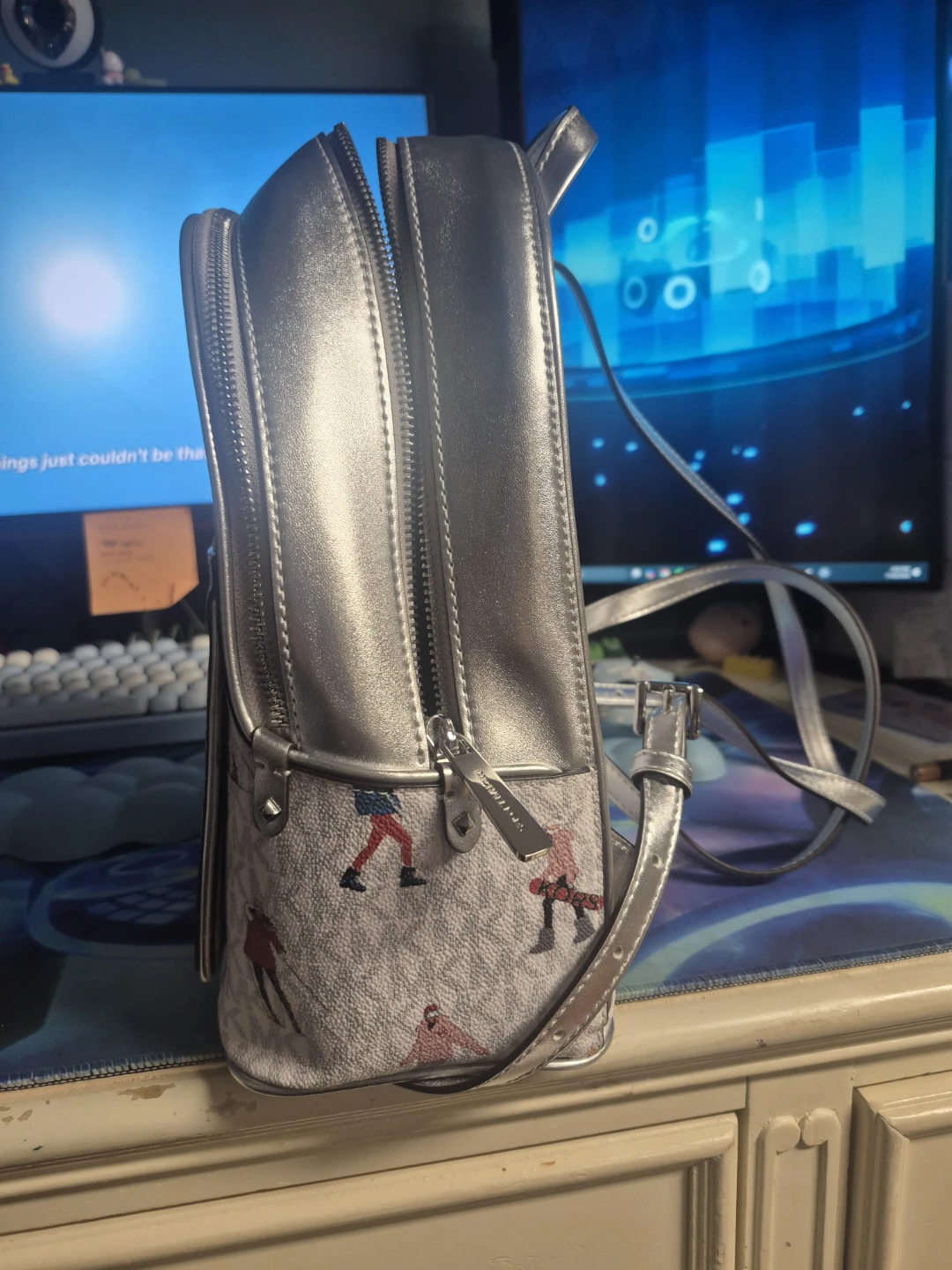 Michael Kors Backpack - White MK Logo with Skiing Figures - photo 4