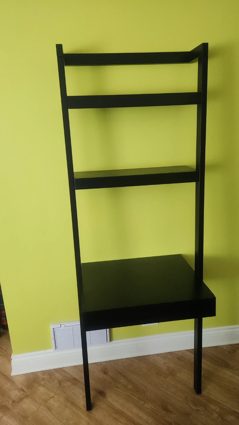 Black Ladder Shelf with Drawer