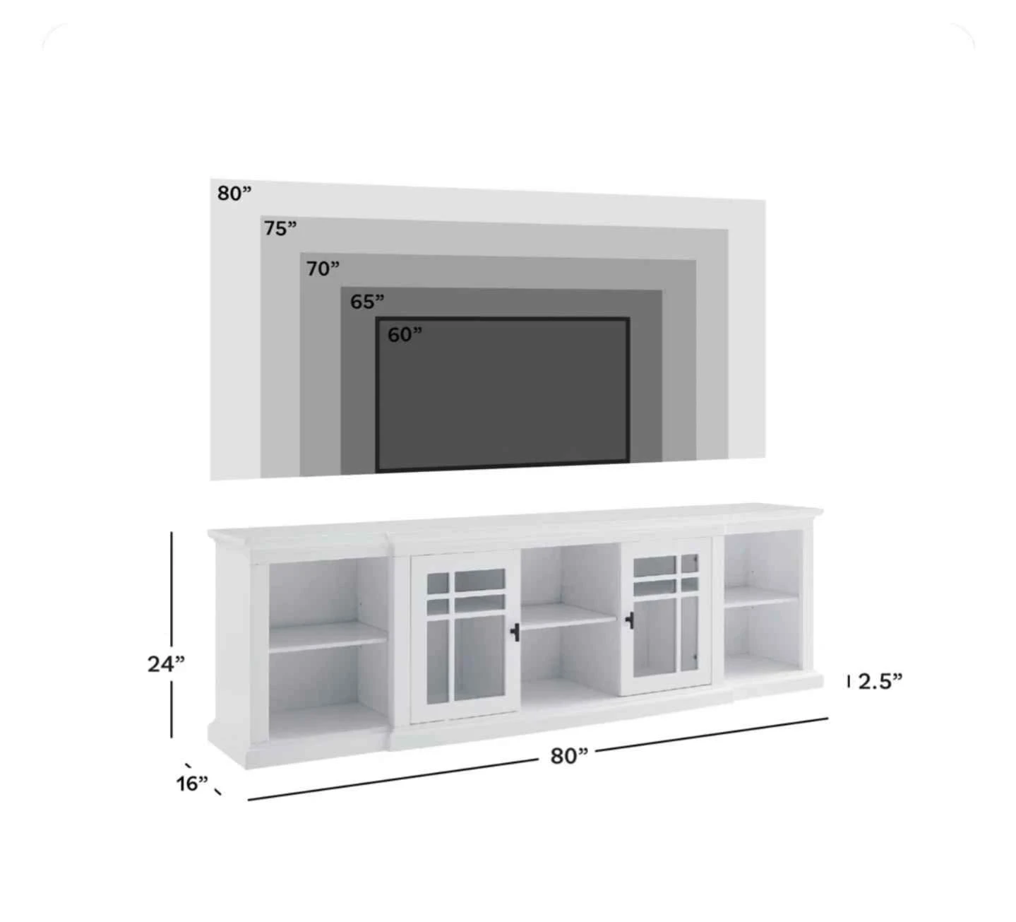 White Media Console TV Stand - photo 5
