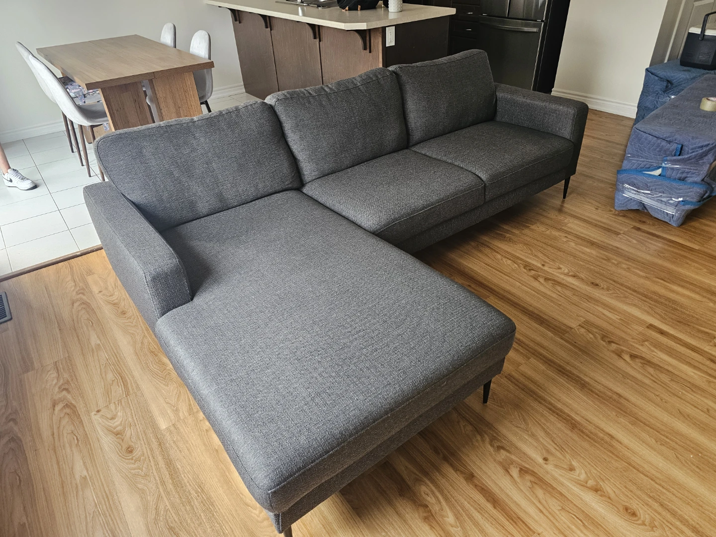 Grey Sectional Sofa with Chaise