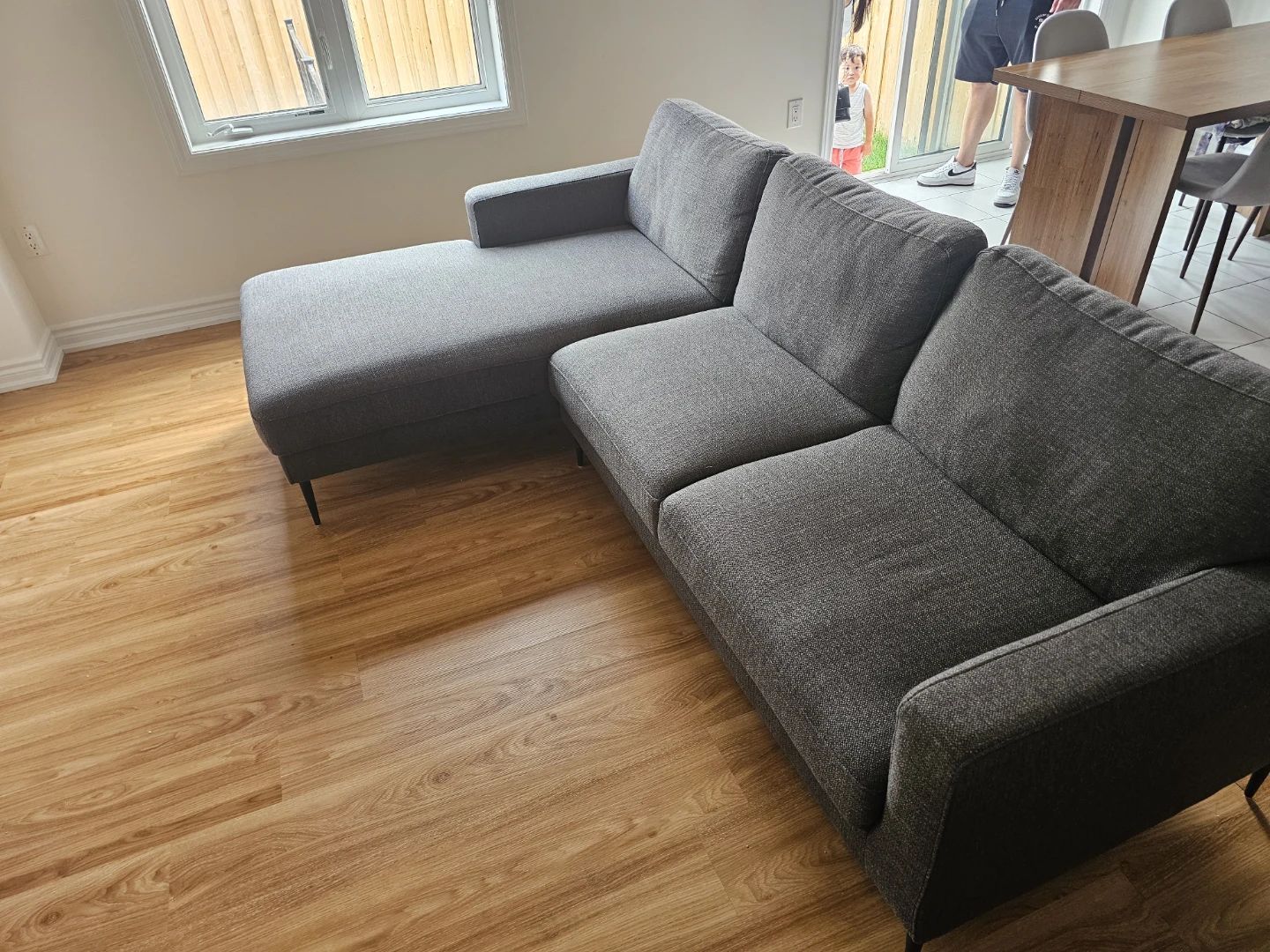 Grey Sectional Sofa with Chaise - photo 2