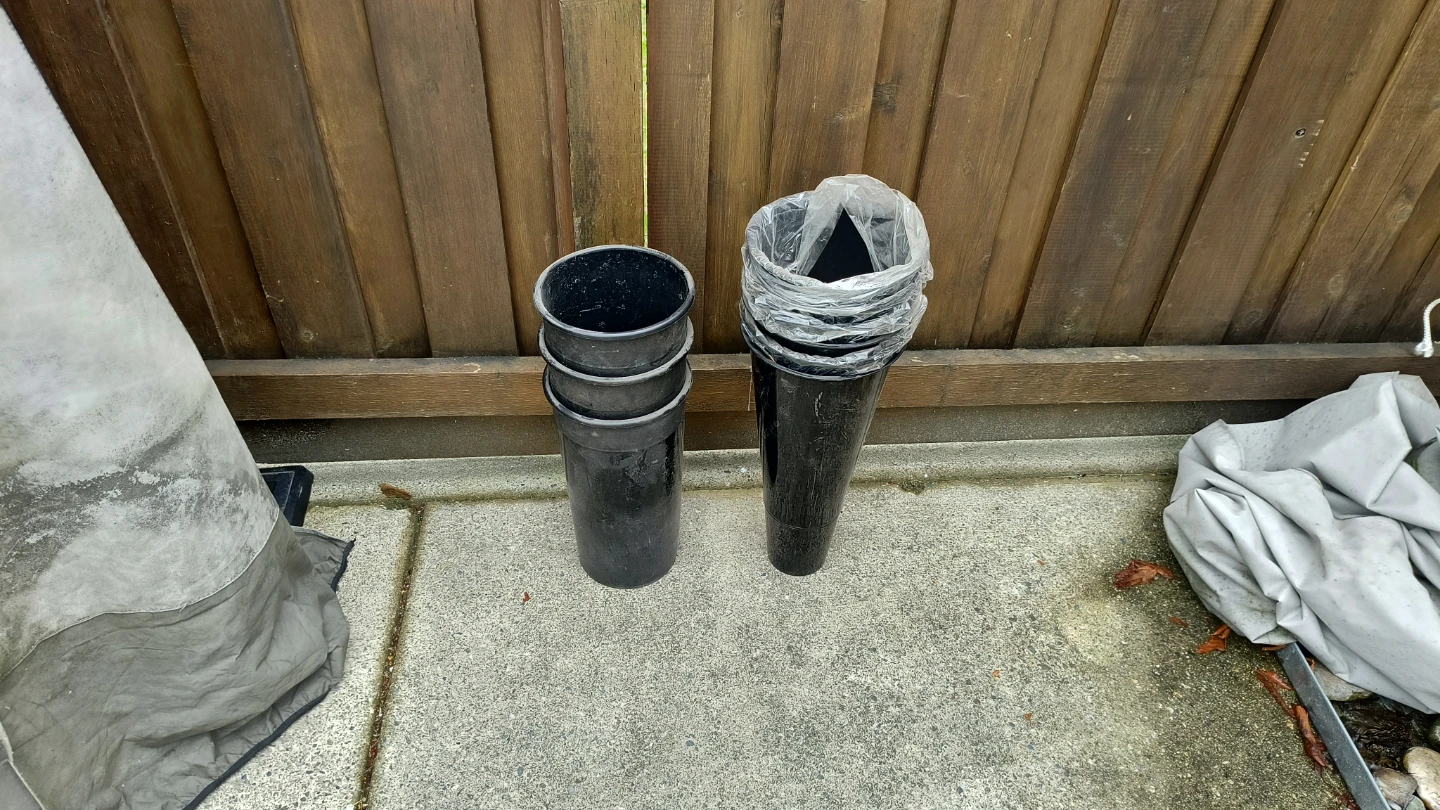 Black Plastic Buckets - Set of 5