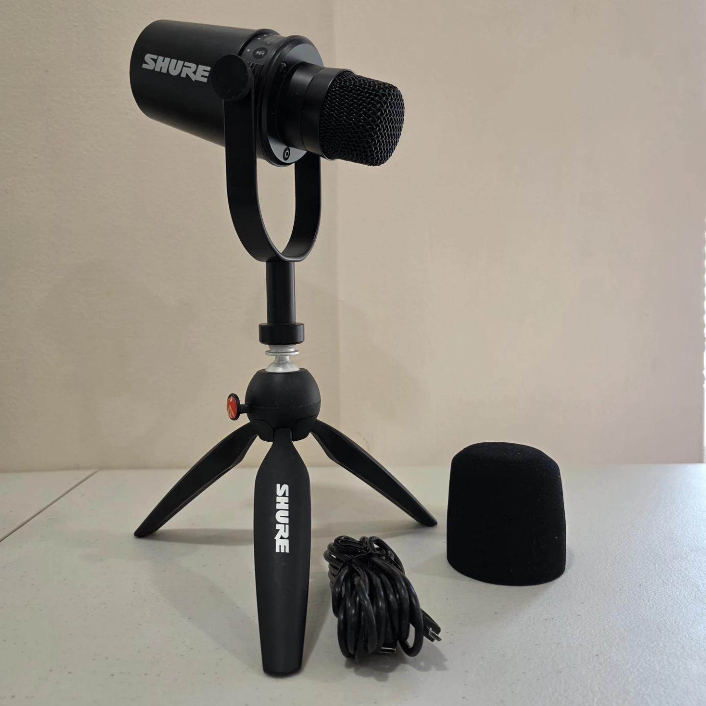 Shure MV7 Microphone Bundle with Tripod and Windscreen