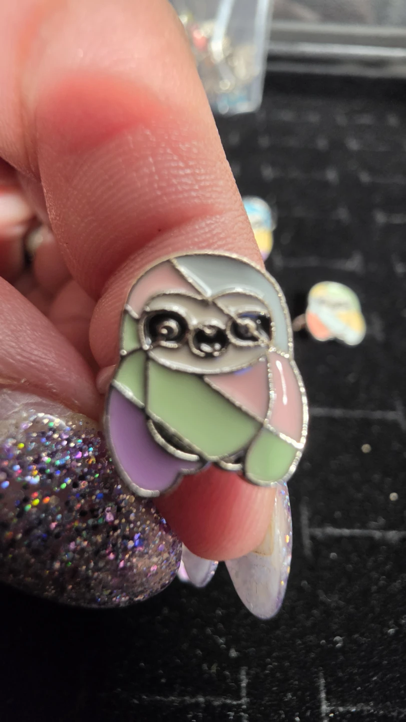 Enamel Sloth Charms rings for kids (437) - photo 4