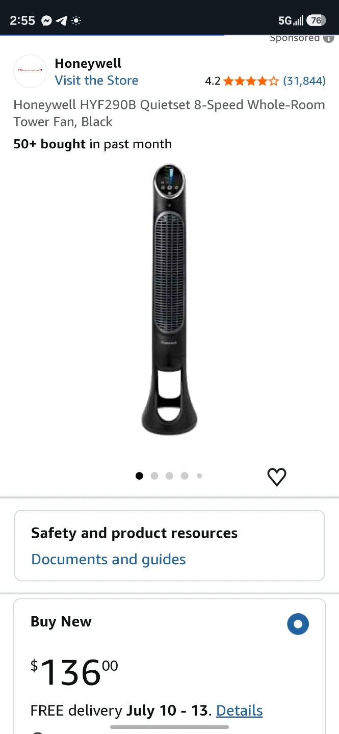 Honeywell QuietSet Tower Fan - photo 4