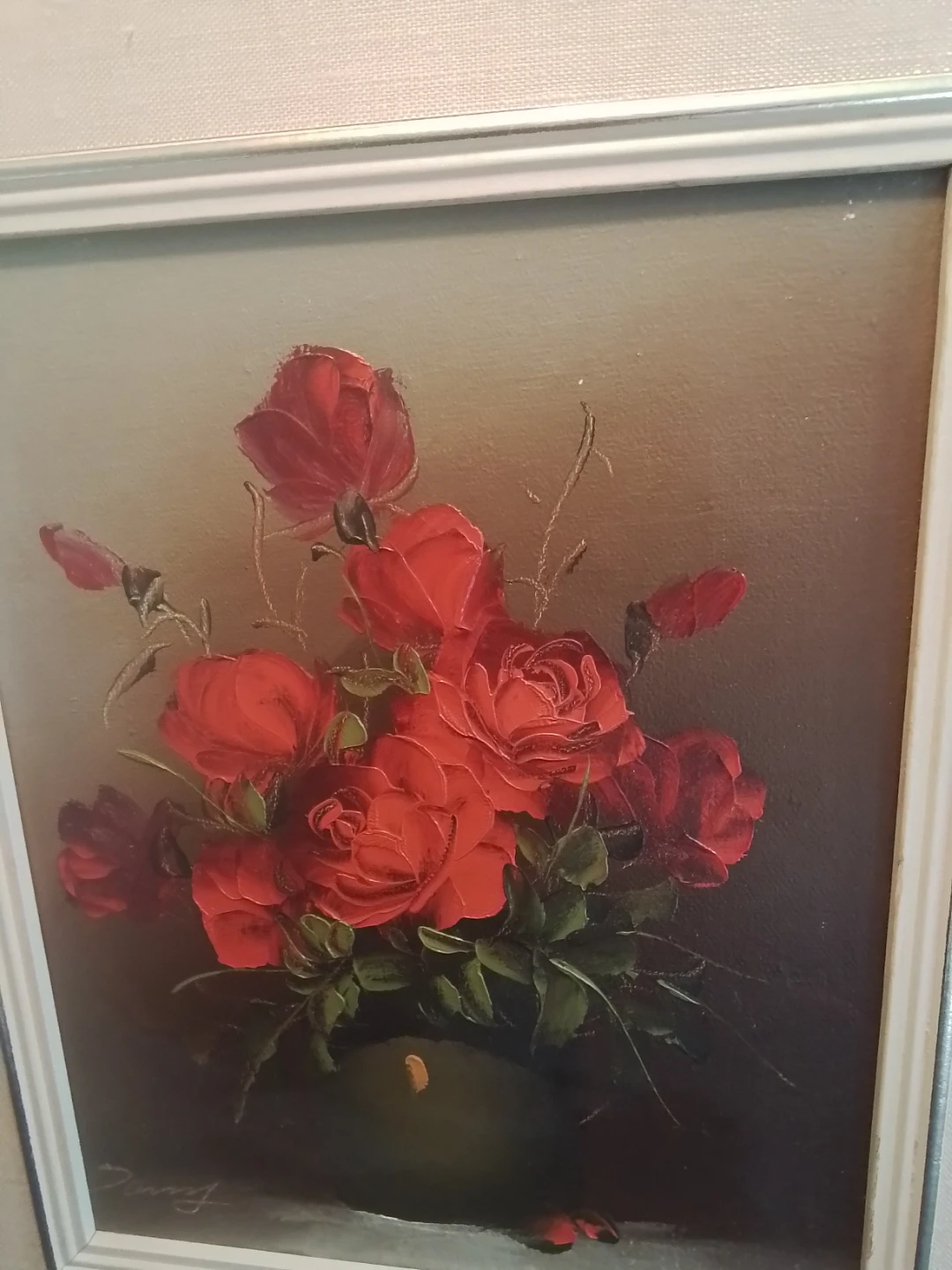 Original Oil Painting Red Roses by Darcy - photo 2