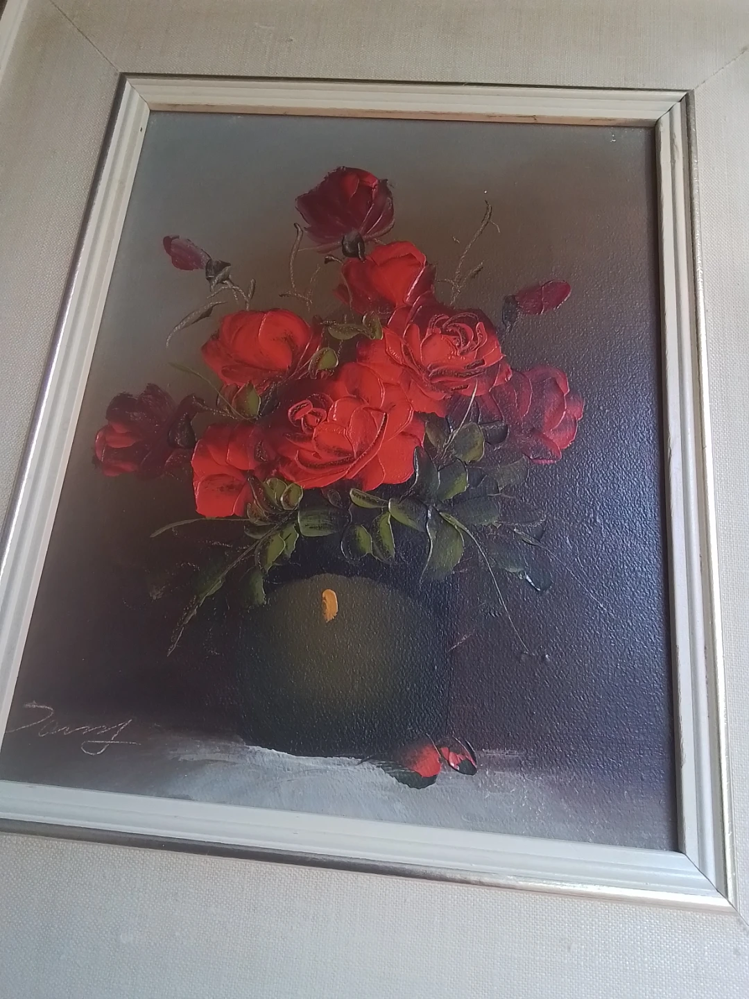 Original Oil Painting Red Roses by Darcy - photo 3