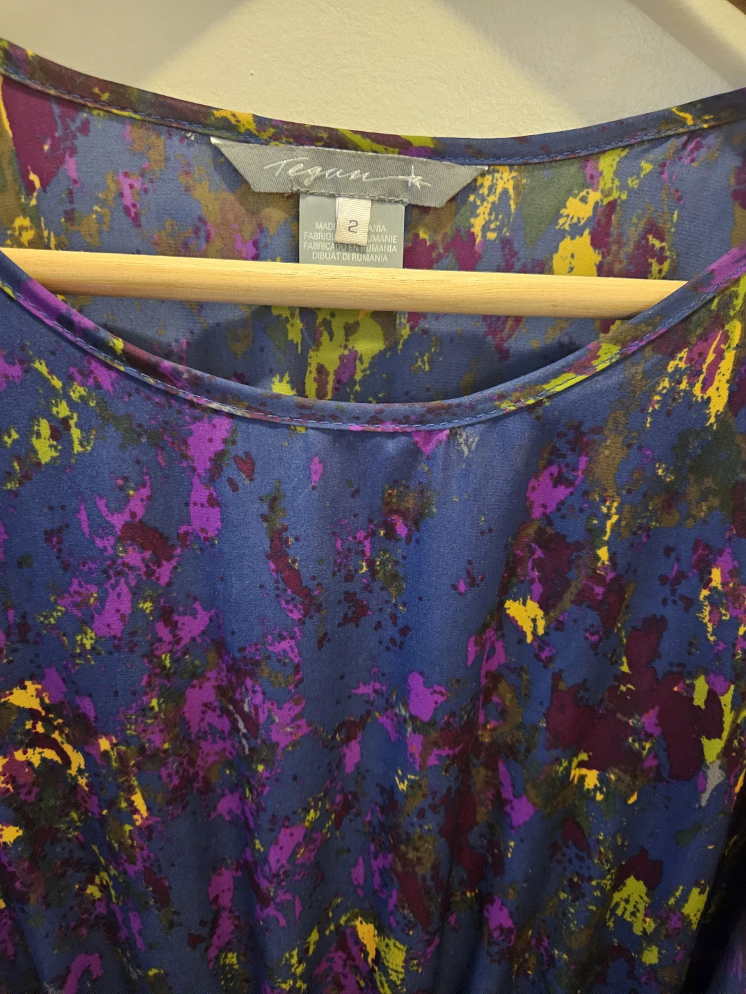 Tegan Women's Dress Size 2 Blue Multi-Colour Print - photo 4