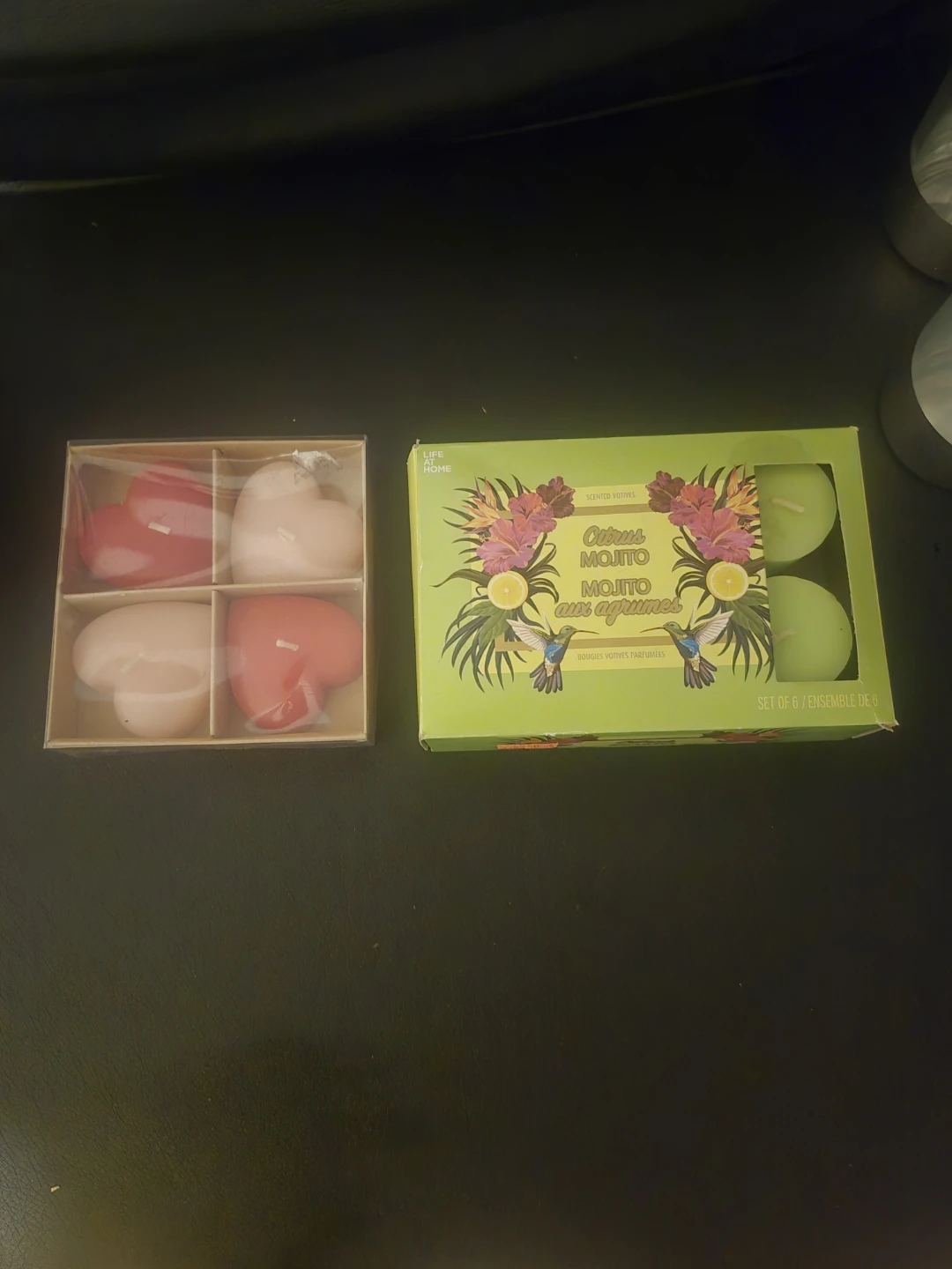 Heart Shaped Candles and Mojito Candles Set
