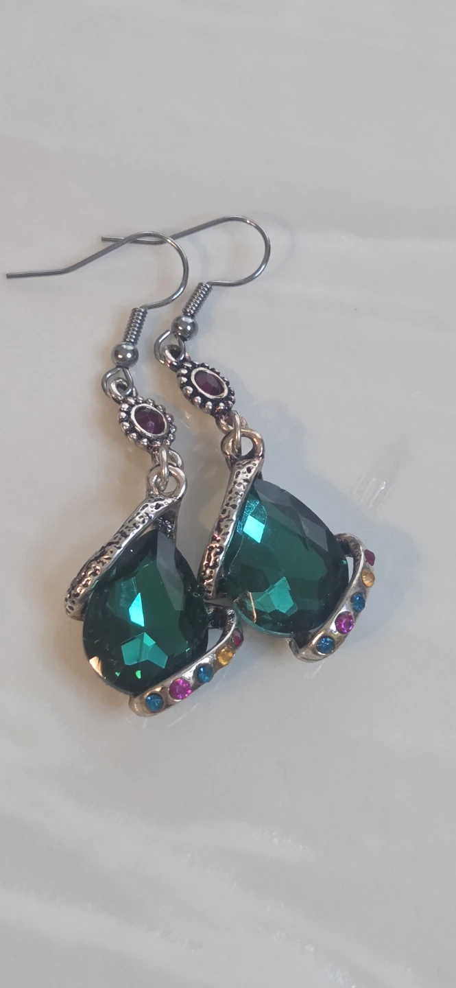 Teardrop Crystal Dangle Earrings - photo 2