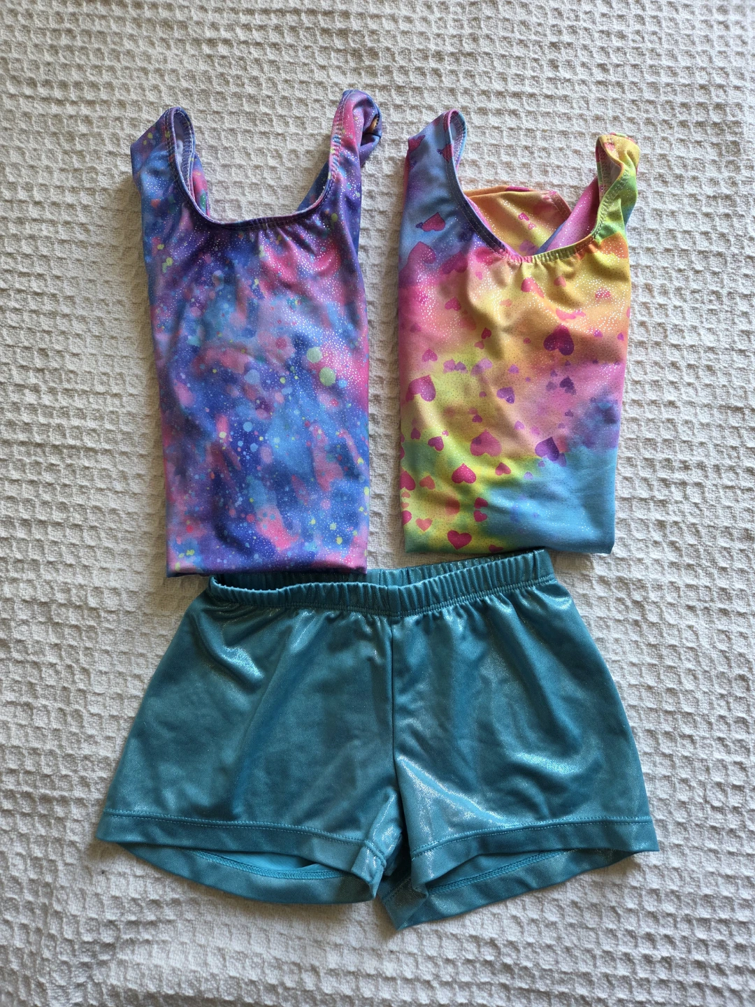 Girls Size 4T/110 Long Sleeve Gymnastics/Dance Leotards/Shorts - photo 2