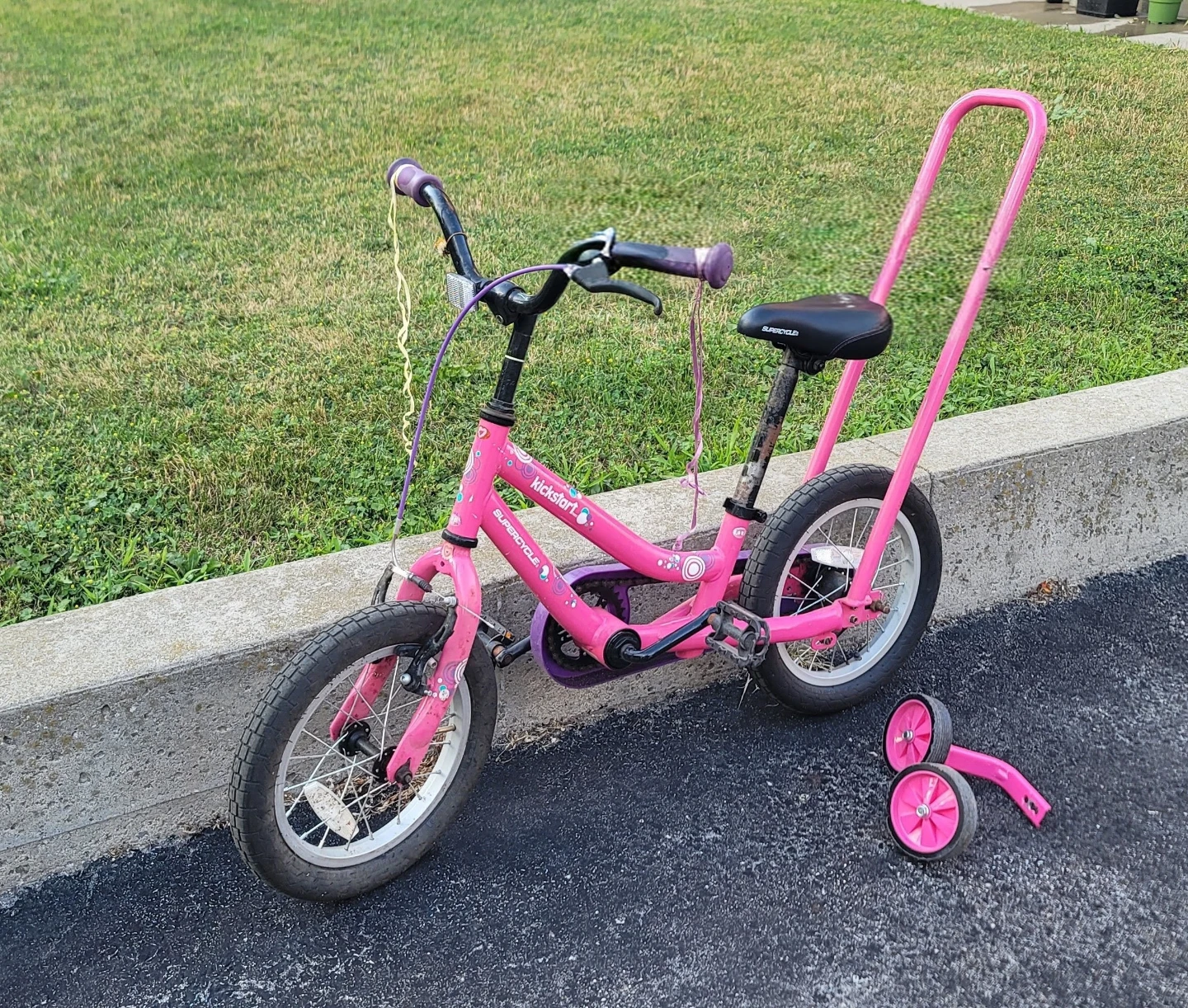 Kids Pink Bicycle with Training Wheels