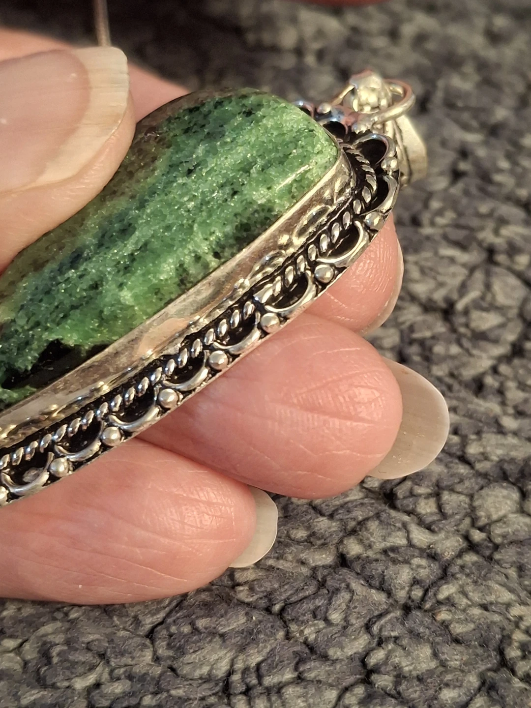 Sterling Silver Green Jasper Necklace - photo 5