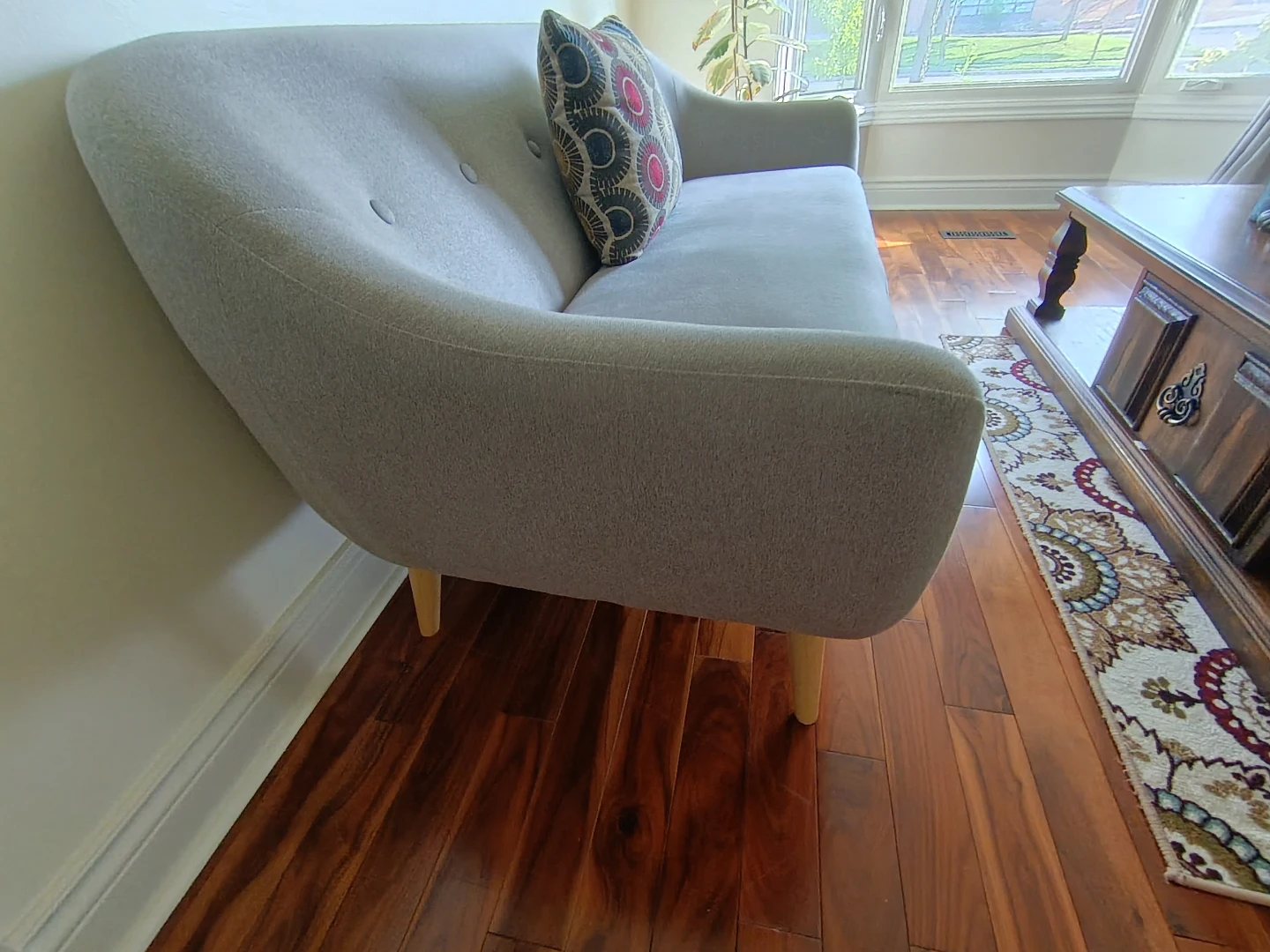 Grey Sofa with Accent Pillow - photo 2