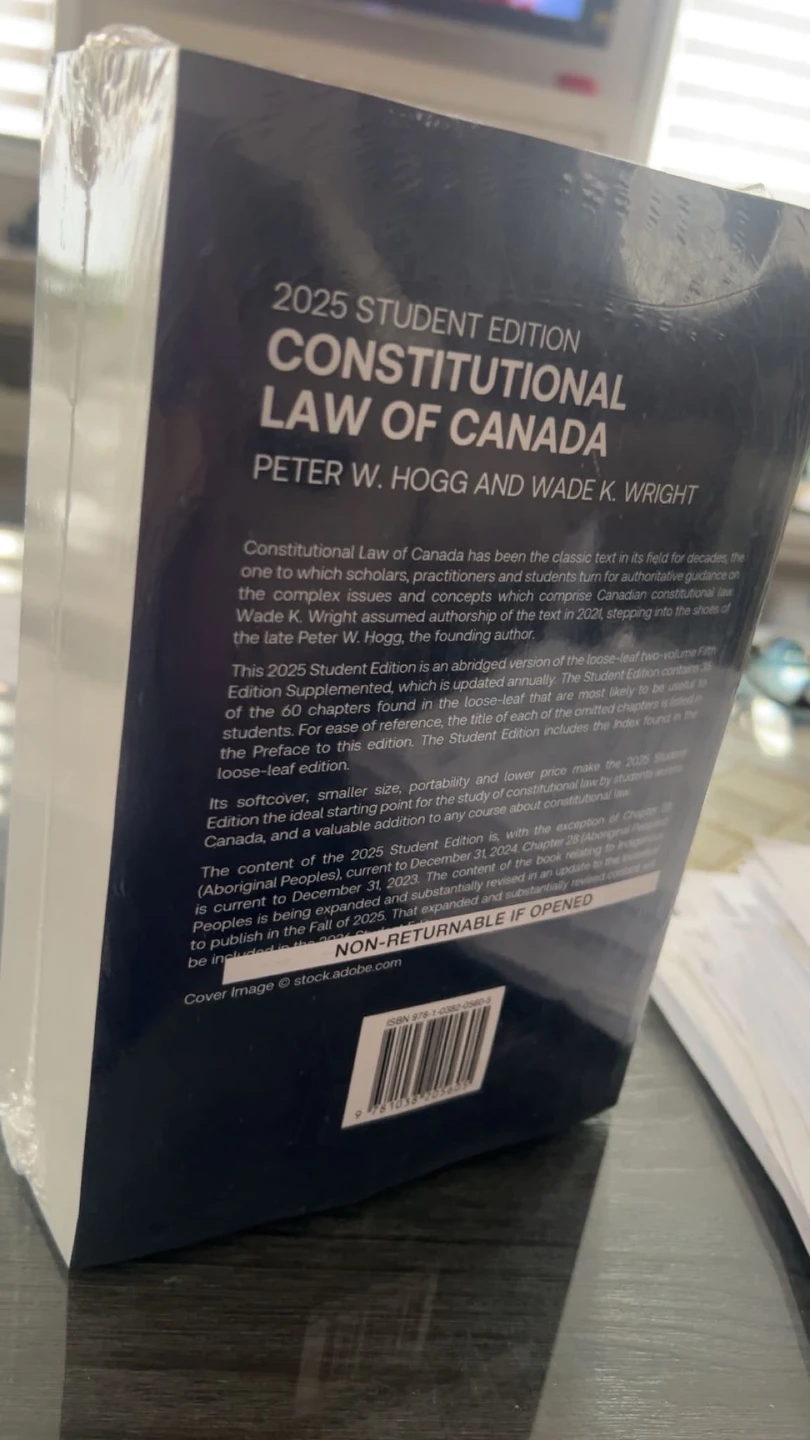 2025 Student Edition Constitutional Law of Canada Textbook - photo 2