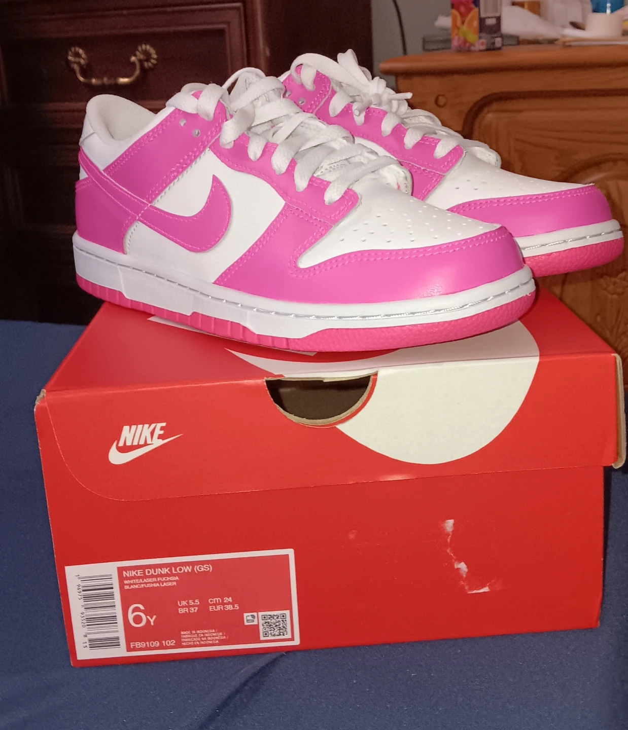Nike Dunk Low (GS) Pink and White Sneakers