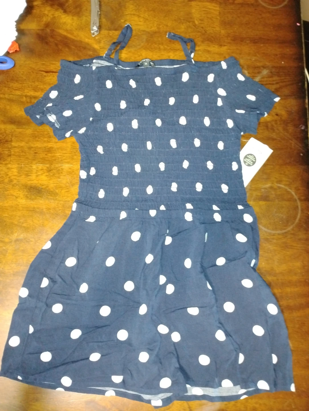 Navy Blue Polka Dot Dress