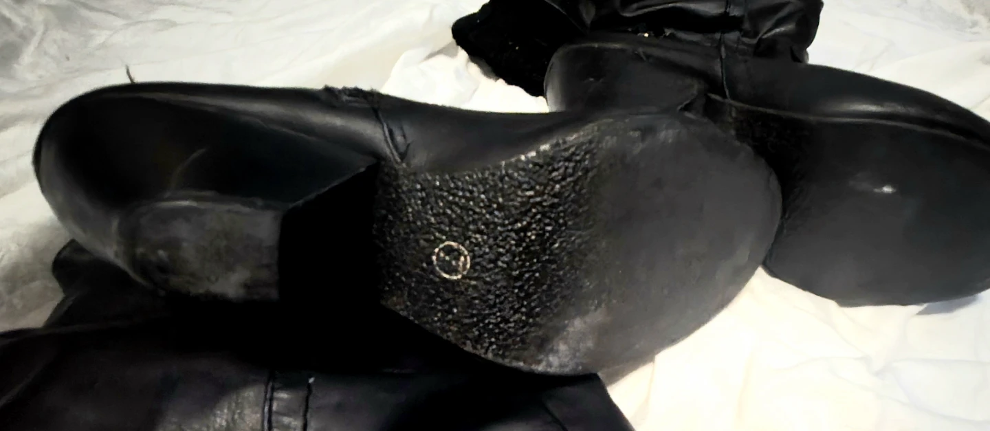 Black Faux Leather Knee-High Boots - photo 3