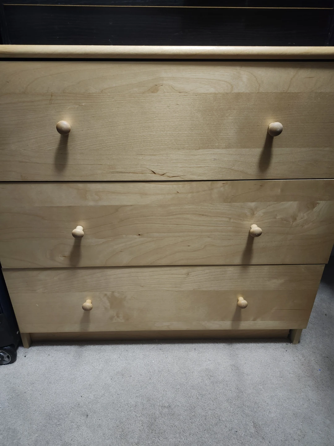 Light Wood 3-Drawer Dresser