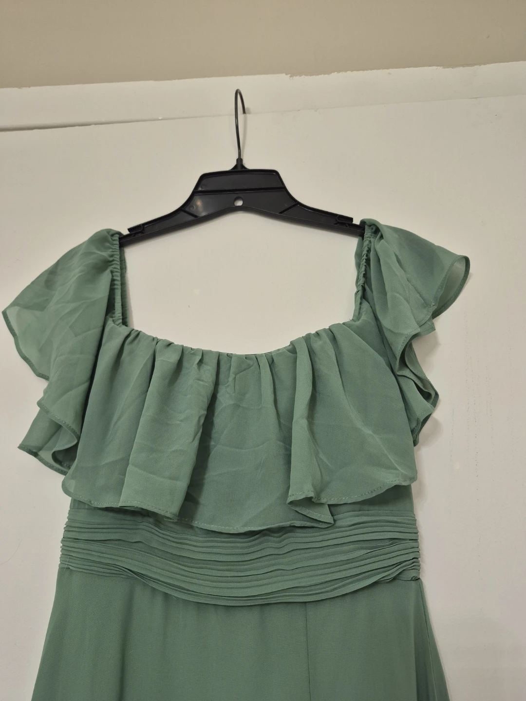 Green Off-the-Shoulder Ruffle Dress - photo 2