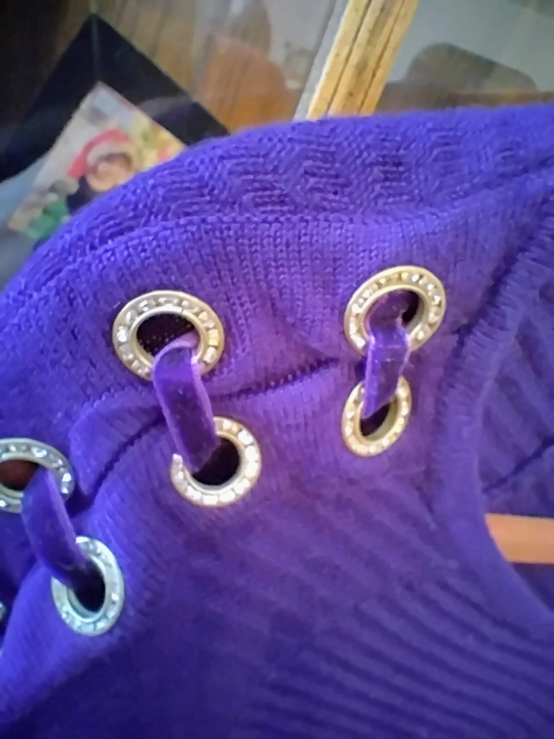 Bellini Purple Lace-Up Sleeve Sweater - photo 4