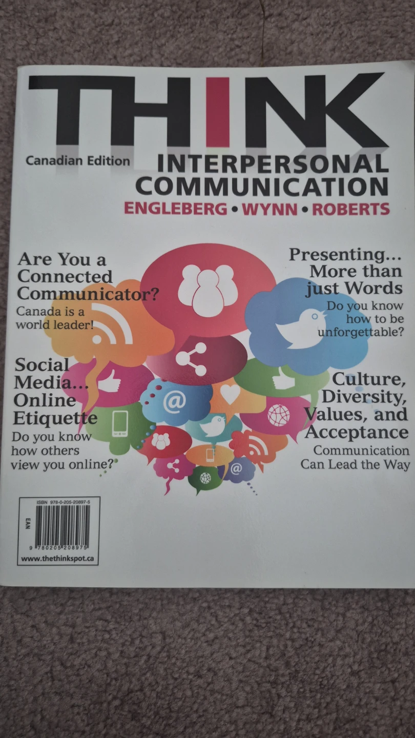 THINK Interpersonal Communication Canadian Edition Book