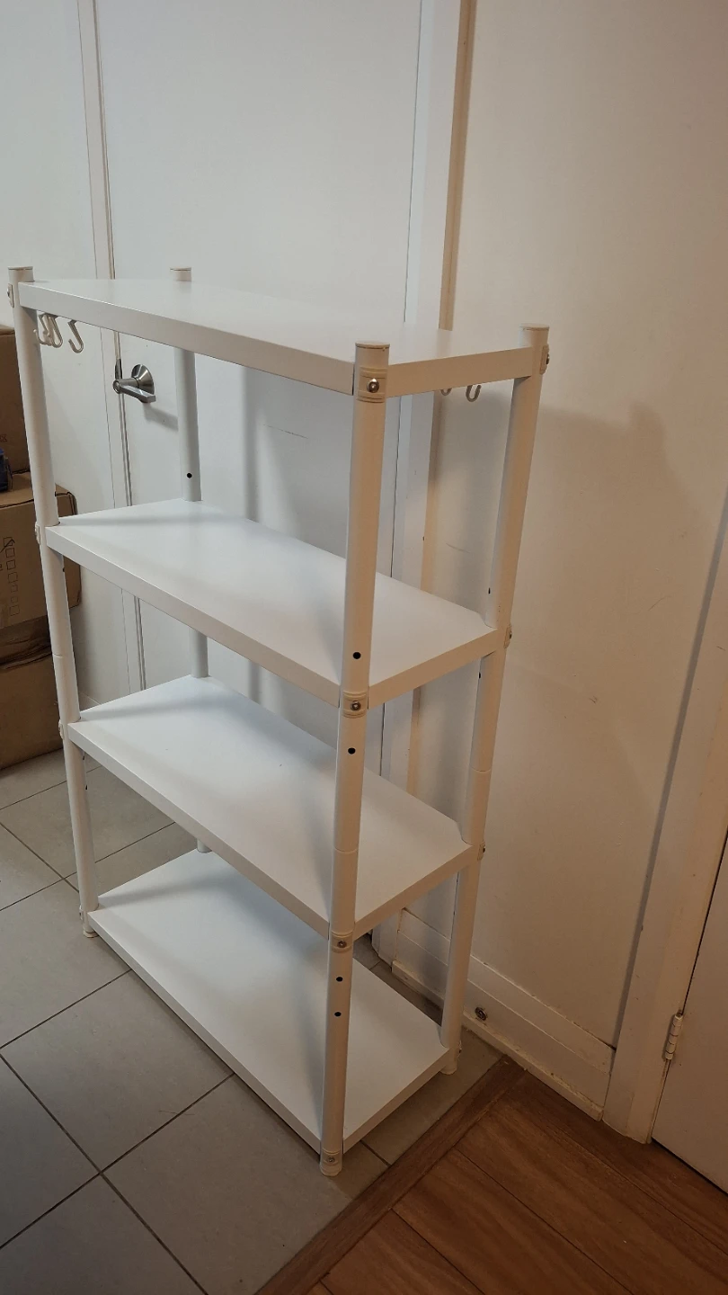 White 4-Tier Shelf Unit 28x68x116cm