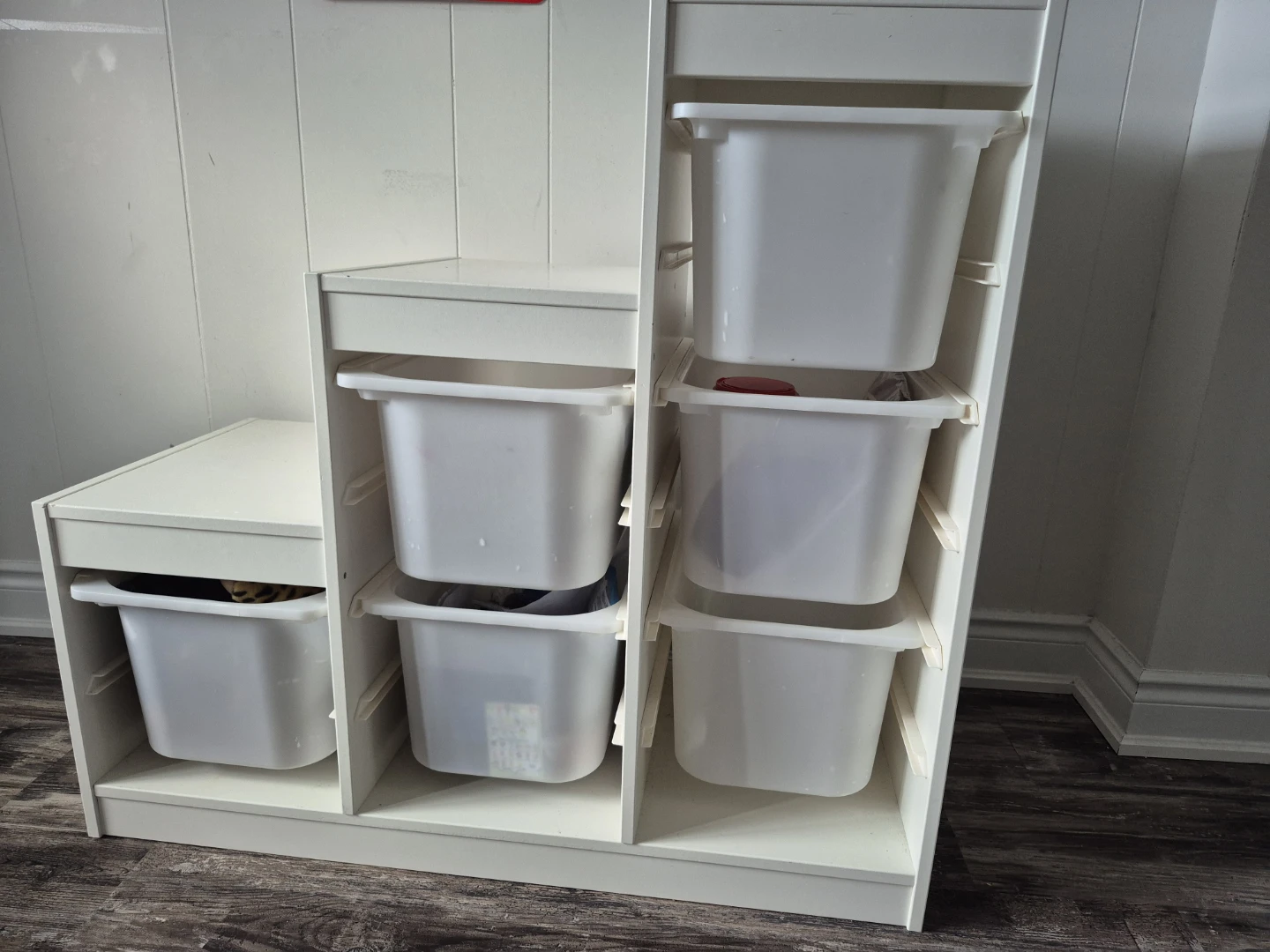 White IKEA Storage Unit with Bins - photo 2