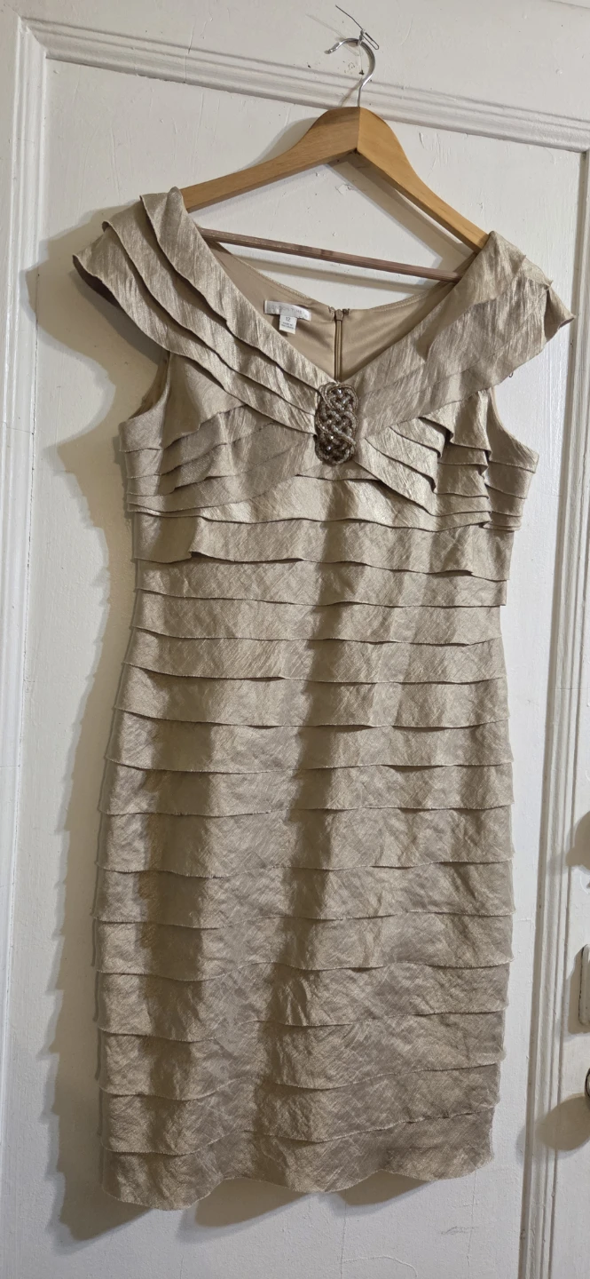 Christie & Co Sequined Tiered Sheath Dress Size 12