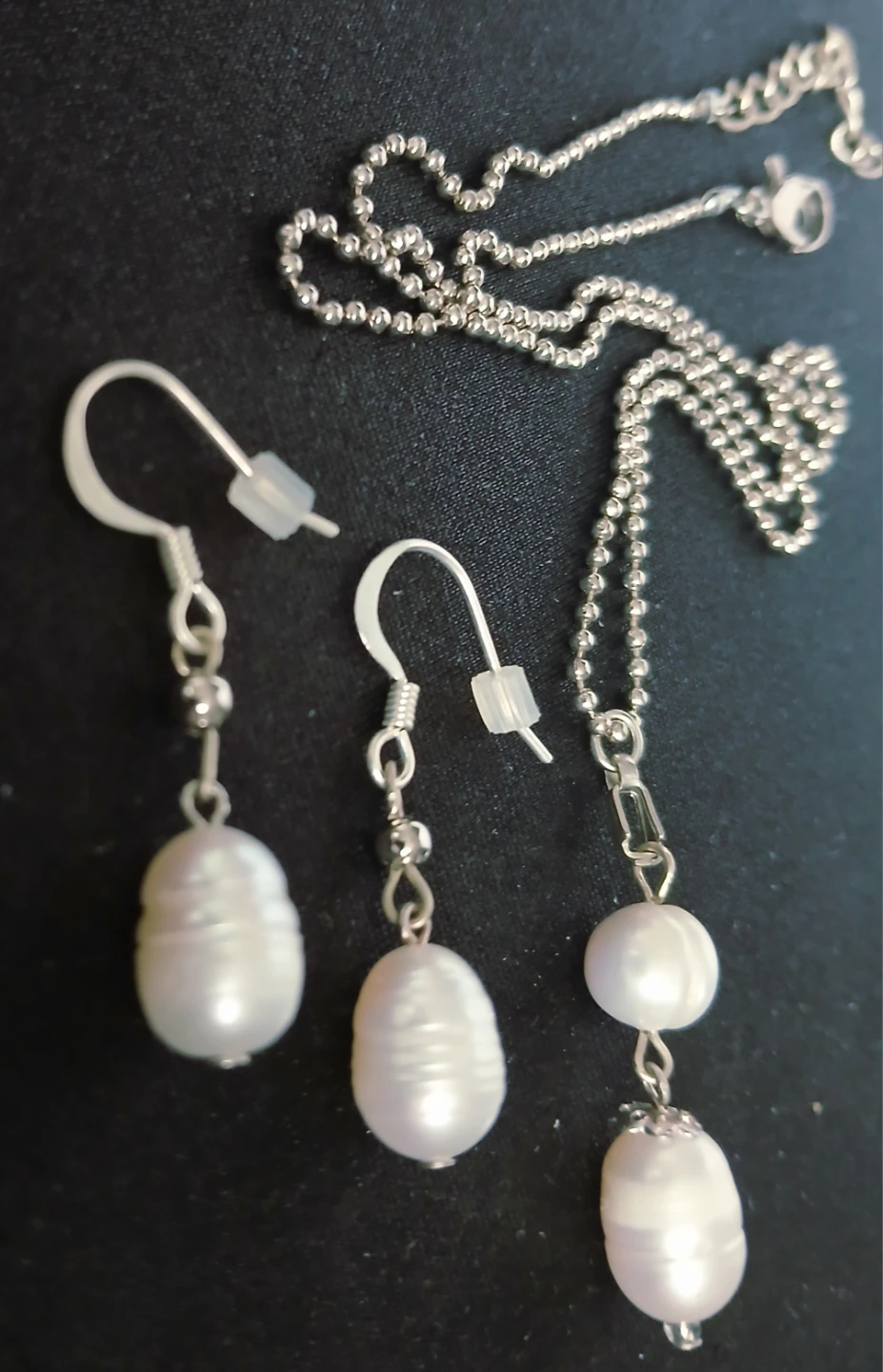 Pearl Necklace and Earring Set