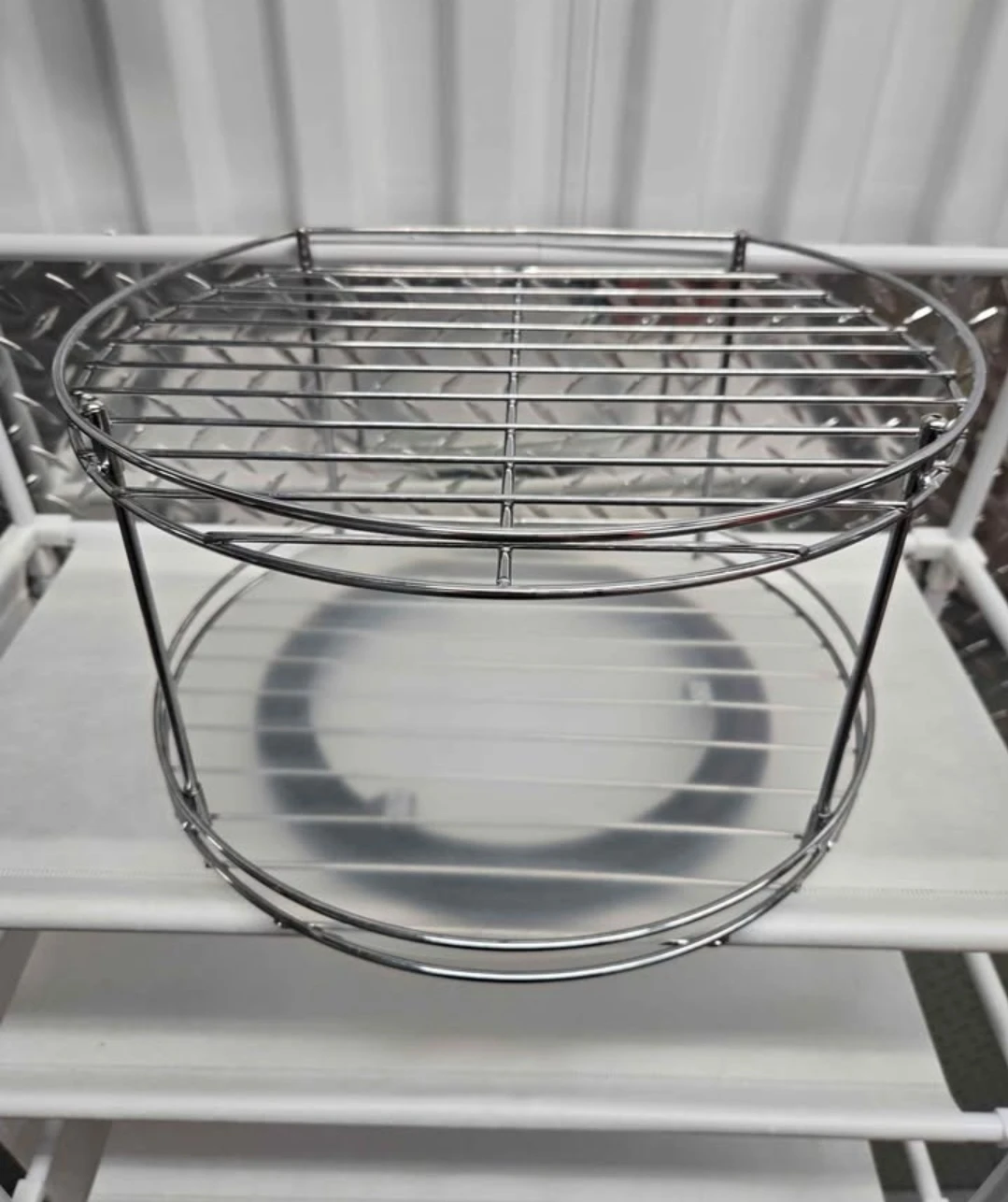 Chrome Metal 2-Tier Rotating Countertop Lazy Susan - photo 2