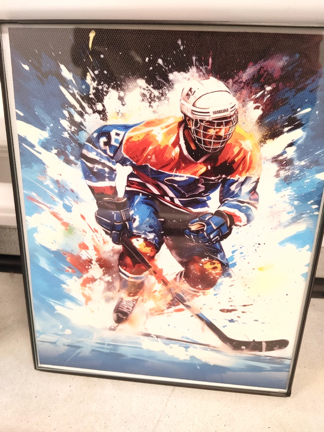 Framed Hockey Player Art Print - photo 2