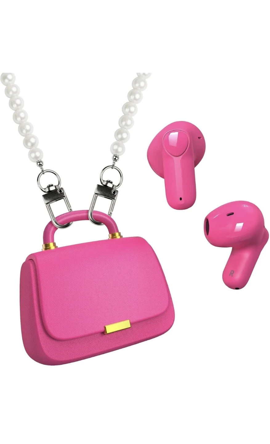 New Cute Pink Wireless Earbuds for Girls, ANCwear Bluetoot