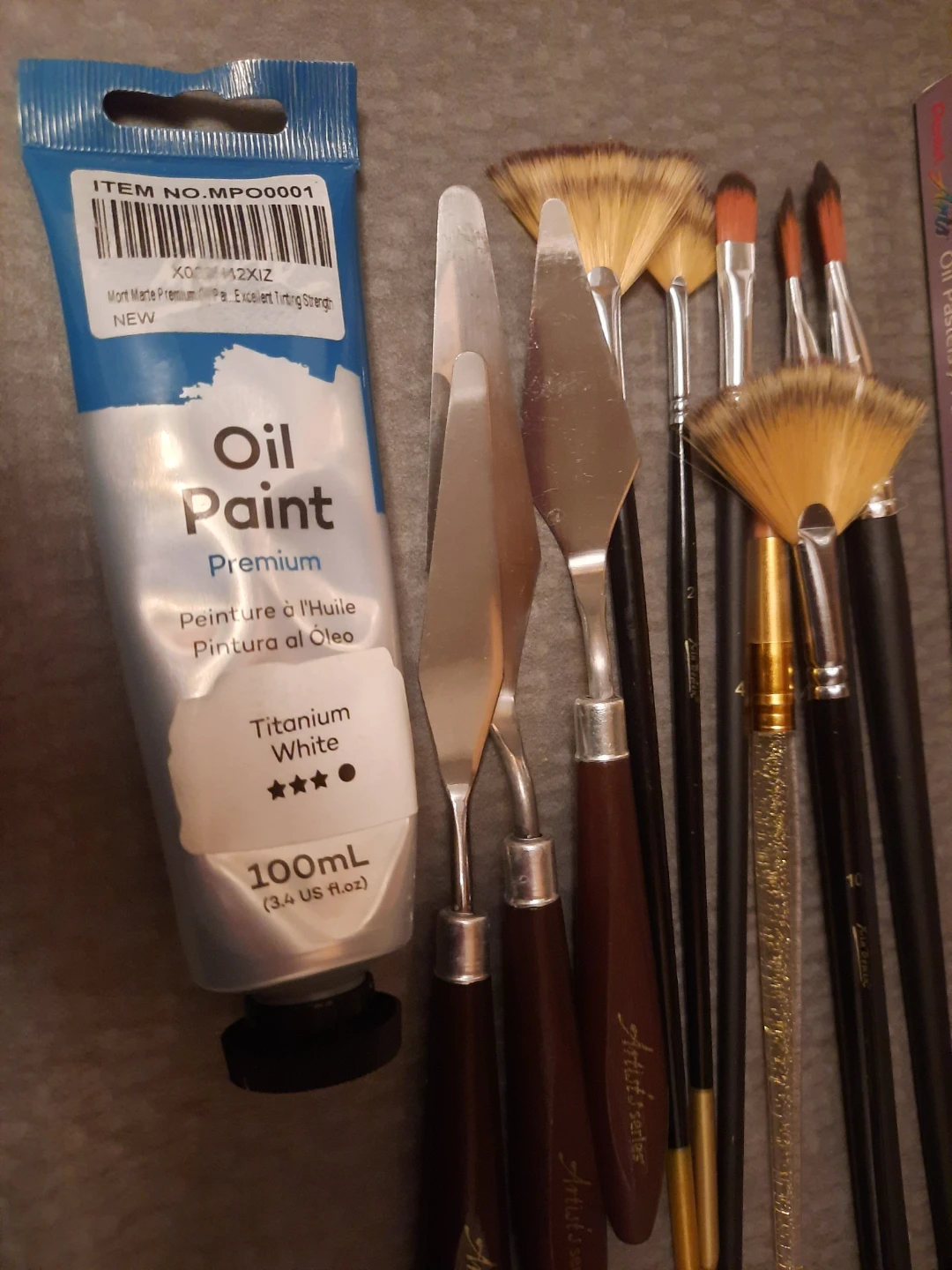 Pentel Oil Pastels Set with Paint Tube and Brushes and canvas - photo 2