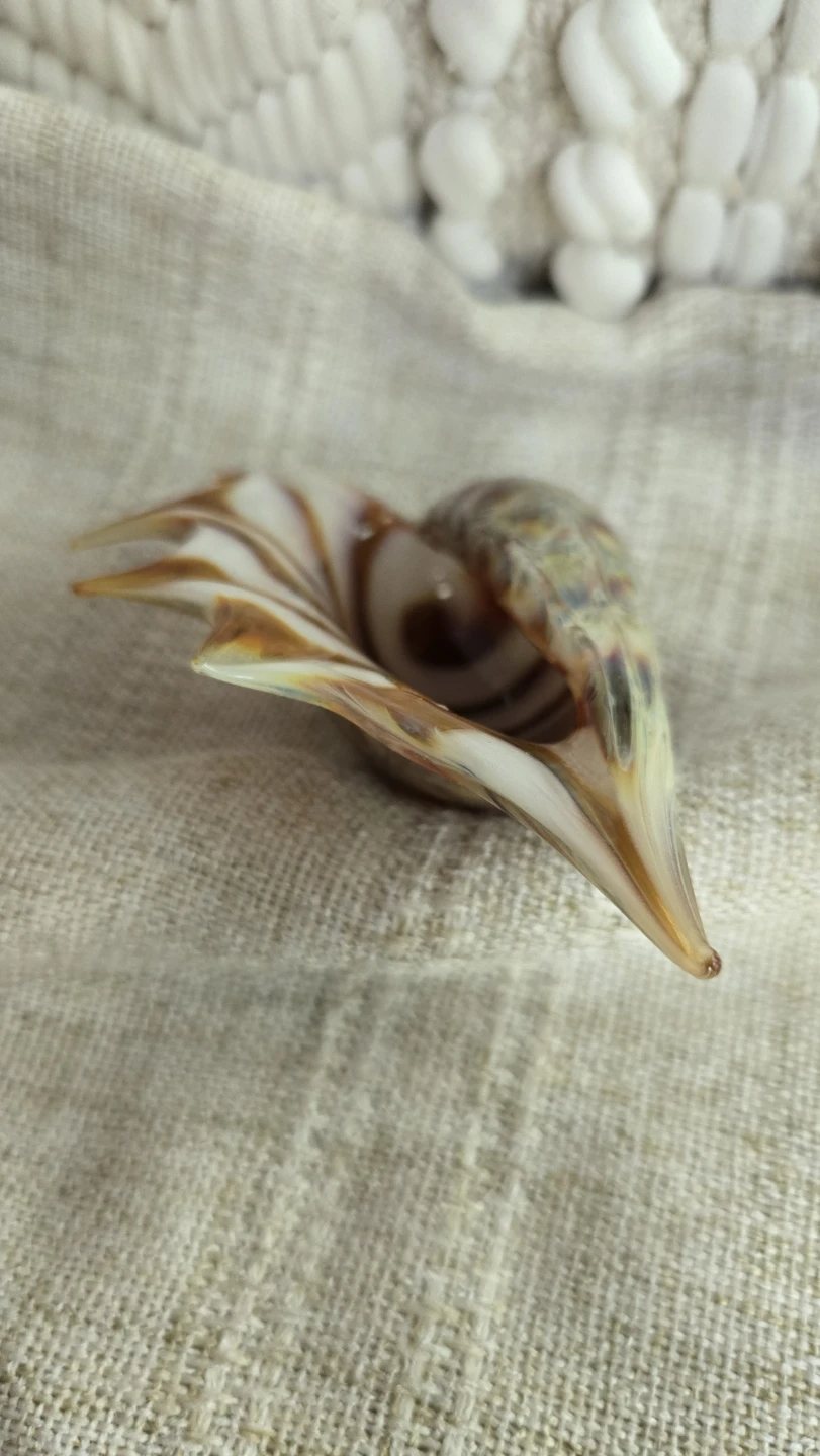 Decorative Glass Seashell Figurine Displaced signature - photo 3