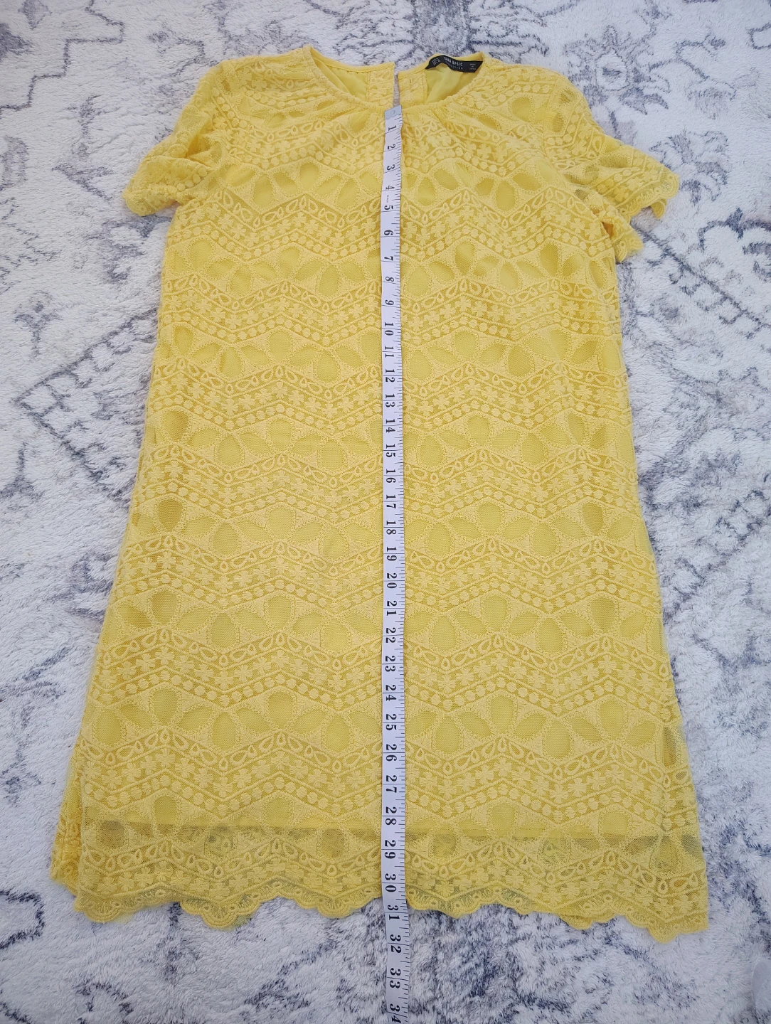 ZARA Yellow Lace Dress – Size M - photo 3