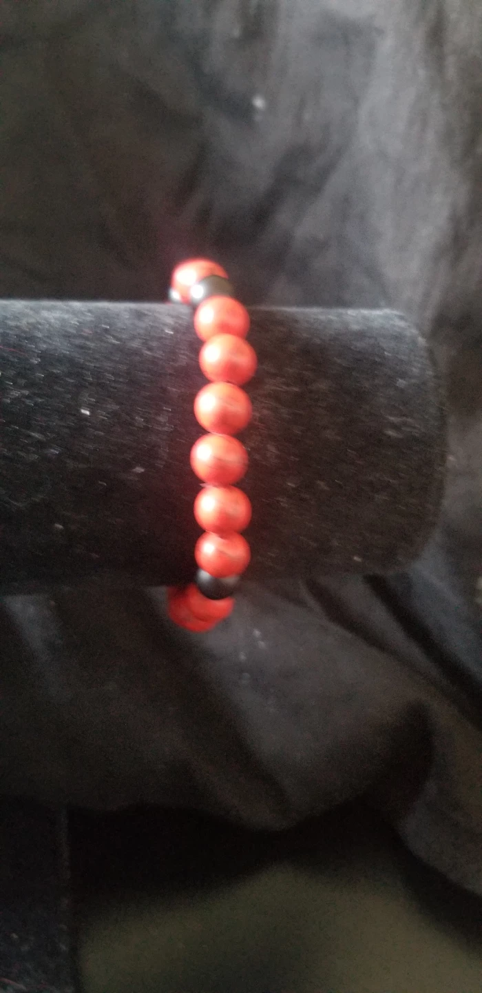 Red and Black Beaded Bracelet