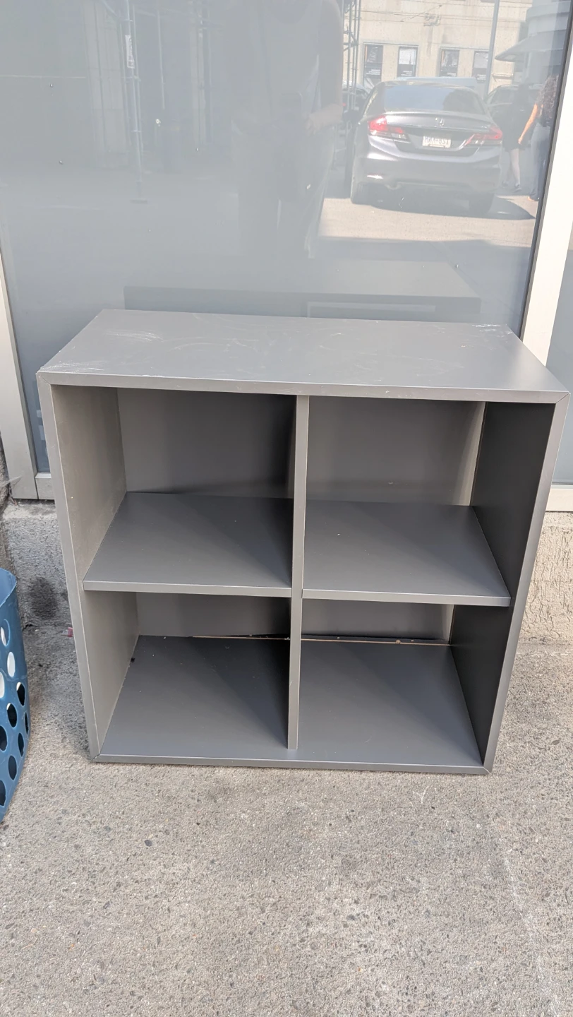 CURB ALERT! 25 Carlton St-IKEA Grey 4-Cube Storage Shelf
